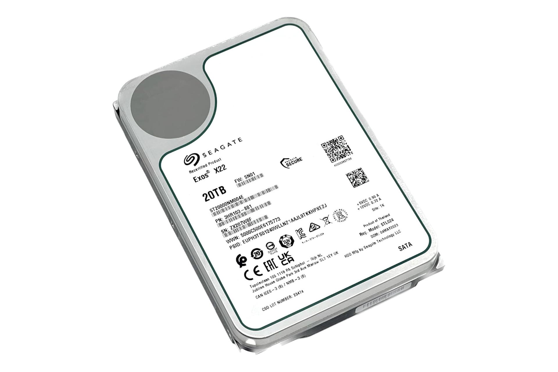 نمای کناری هارد دیسک سیگیت Seagate Exos X22 ST20000NM004E 3.5 Inch 20TB