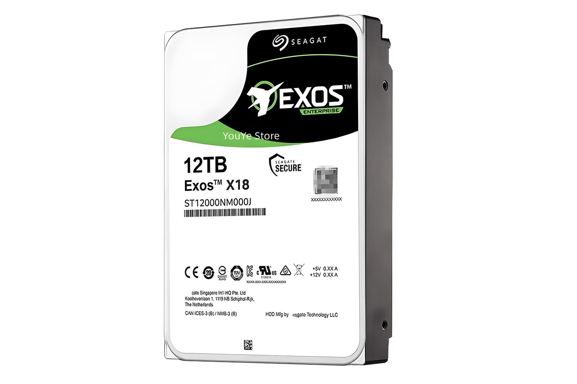 نمای کناری هارد دیسک سیگیت Seagate Exos X18 ST12000NM000J 3.5 Inch 12TB