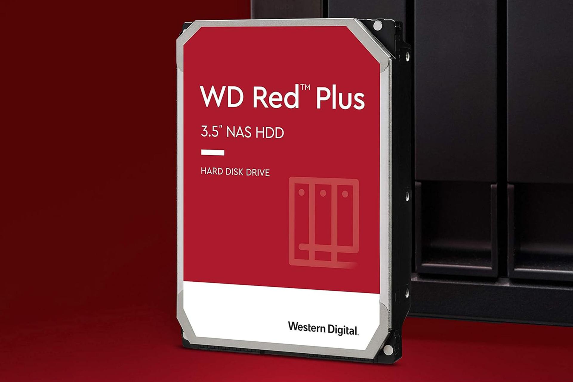 نمای کناری هارد دیسک وسترن دیجیتال Western Digital Red Plus NAS WD80EFPX 3.5 Inch 8TB