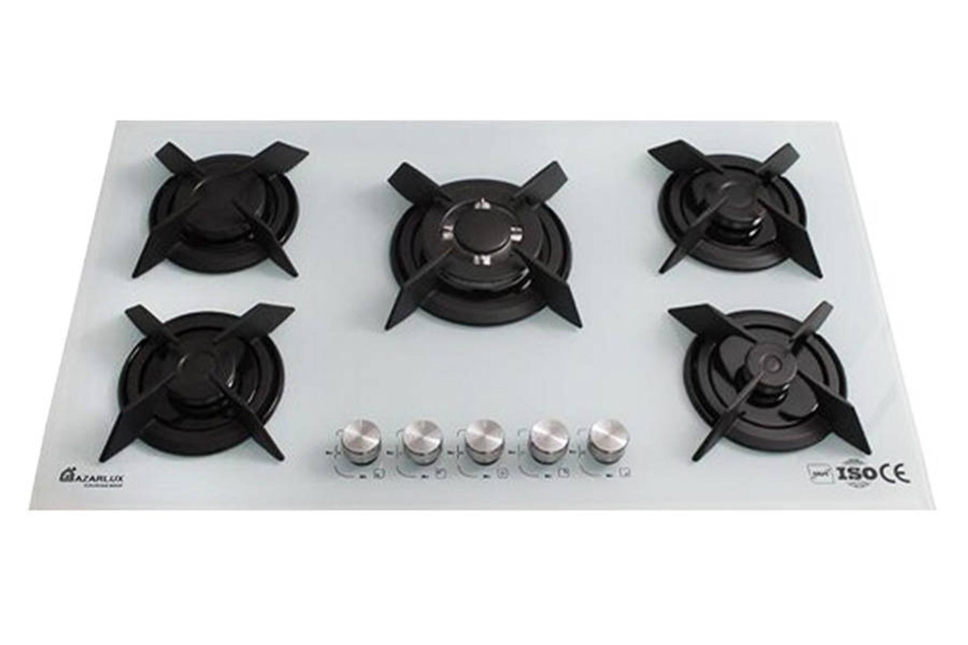 نمای بالای اجاق گاز صفحه ای آذرلوکس G05ML-C15W