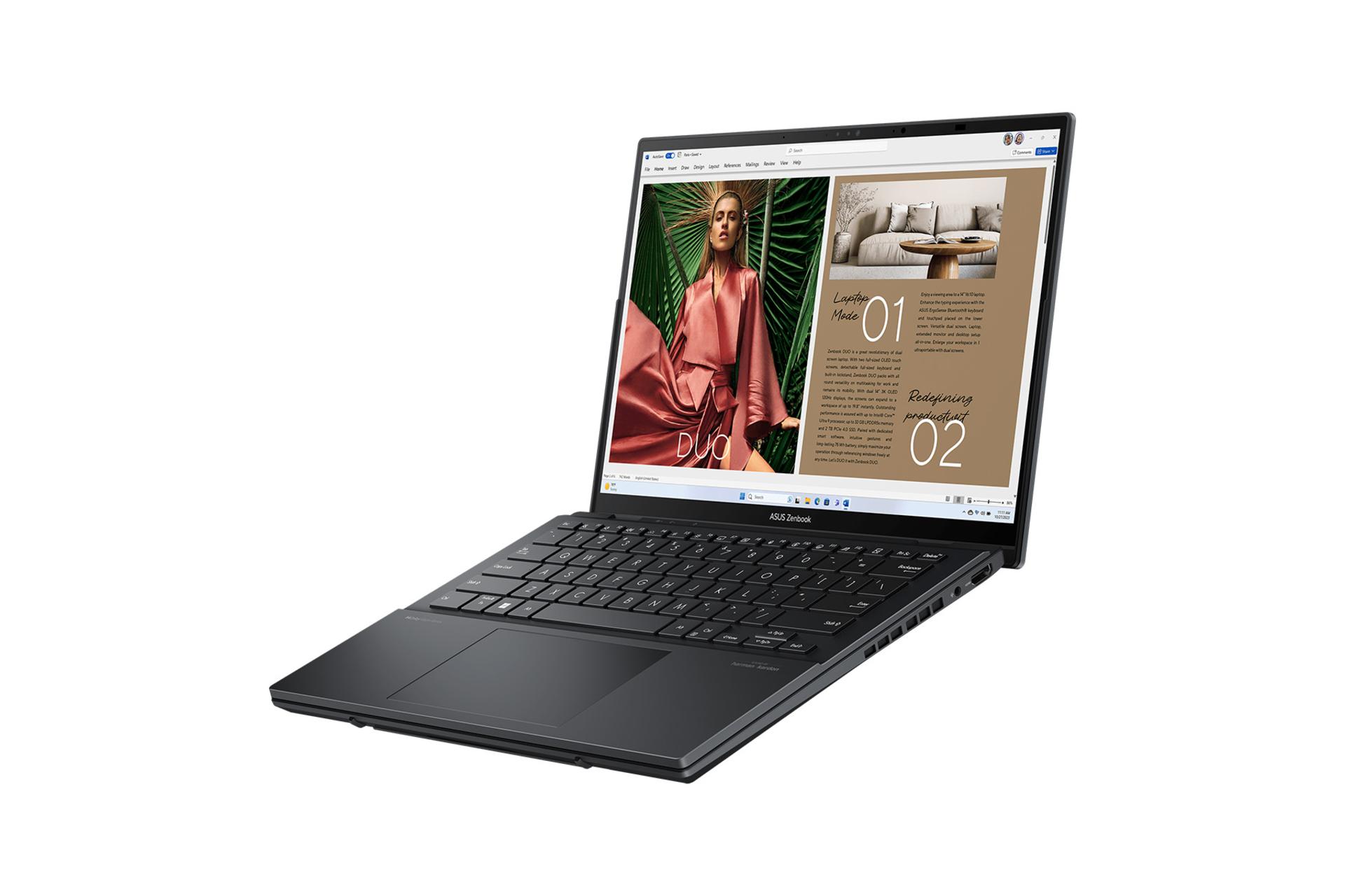 لپ تاپ ایسوس ASUS Zenbook DUO UX8406MA نمای راست