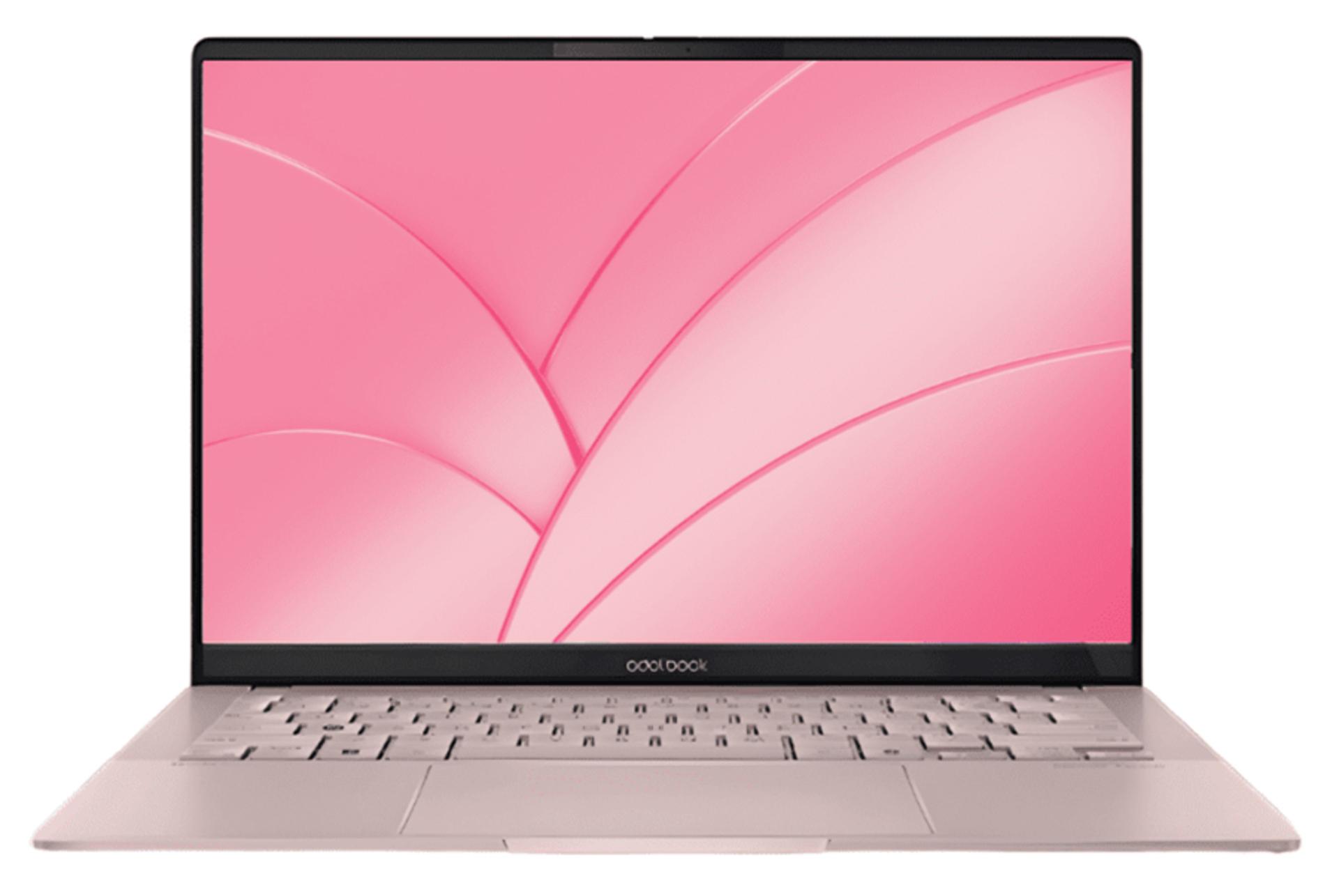 لپ تاپ ایسوس ASUS Adolbook 14 Air M5406ADOL نمای جلو رنگ صورتی