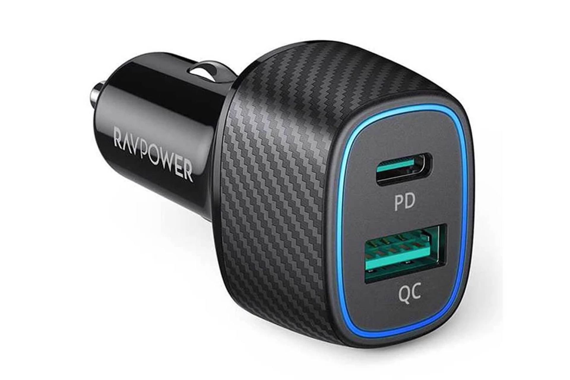 نمای پورت های شارژر فندکی راوپاور مدل-RAVPower RP-VC009