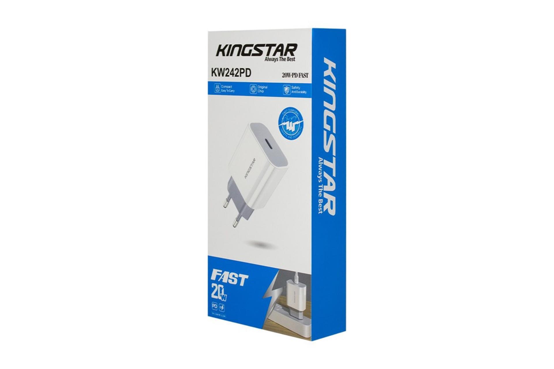 نمای بسته بندی شارژر دیواری کینگ استار مدل-Kingstar KW242PD