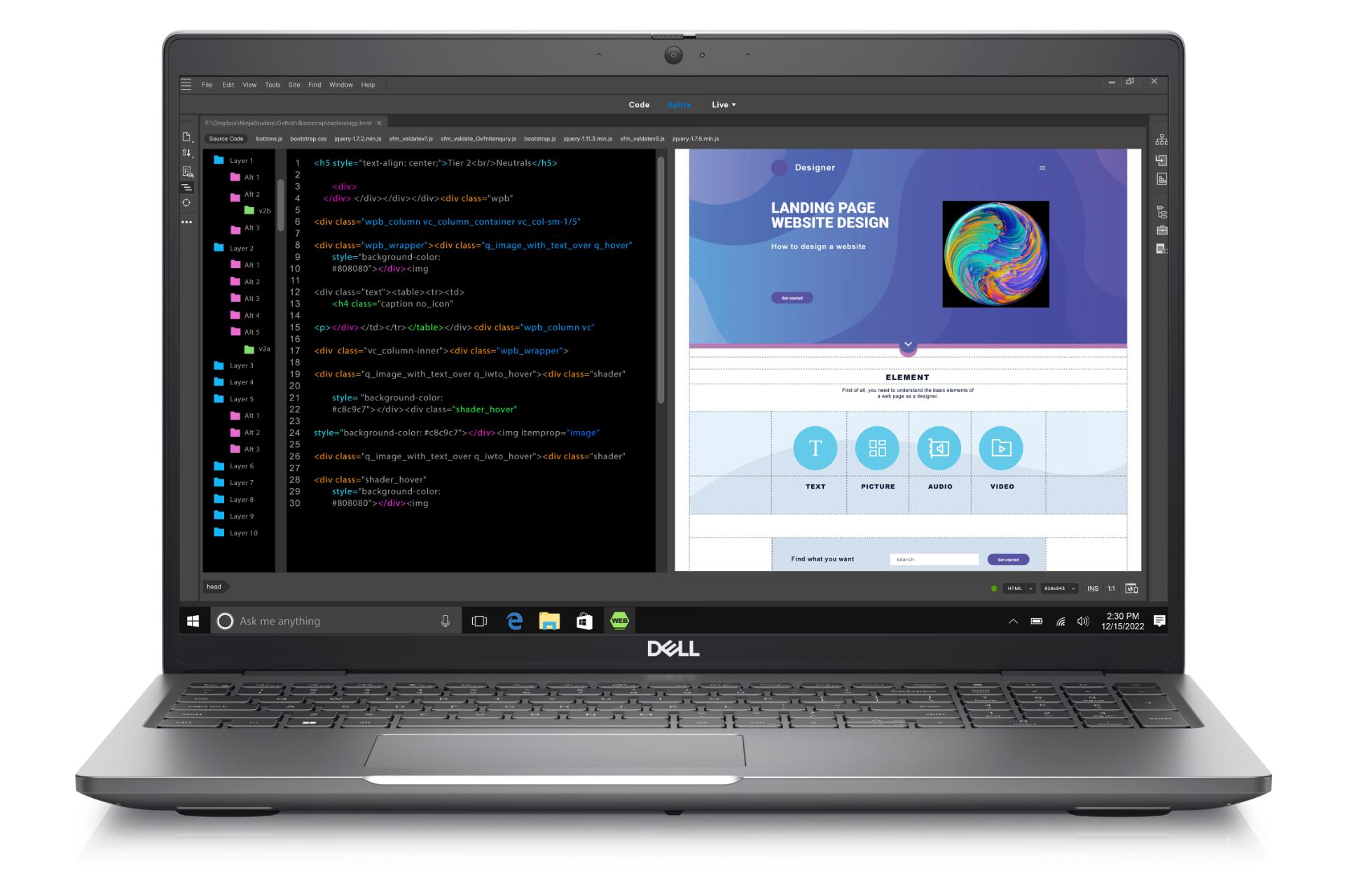 نمای روبه روی لپ تاپ صنعتی دل مدل-Dell PRECISION 3580