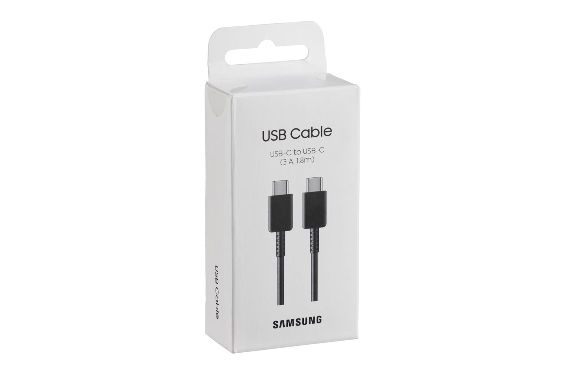 جعبه کابل شارژ USB سامسونگ Type-C به Type-C مدل EP-DX310 با طول 1.8 متر