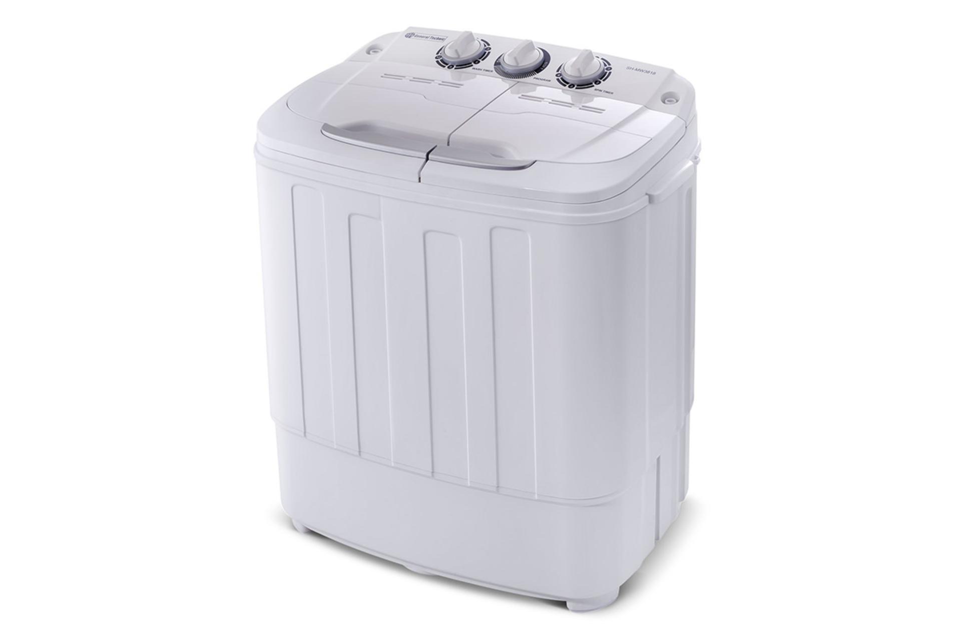 ماشین لباسشویی جنرال تکنیک General Technic SH-MW3818 نمای جلو درب سفید