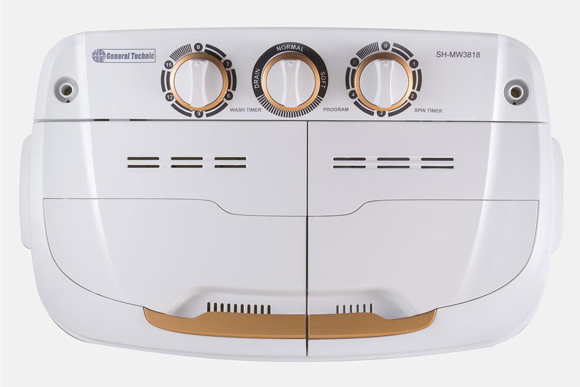 ماشین لباسشویی جنرال تکنیک General Technic SH-MW3818 نمای بالا درب طلایی