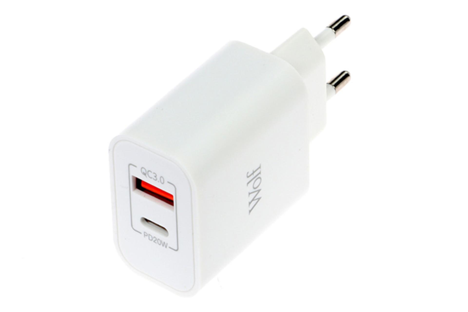 نمای پورت های شارژر دیواری مدل-Wolf PD-23