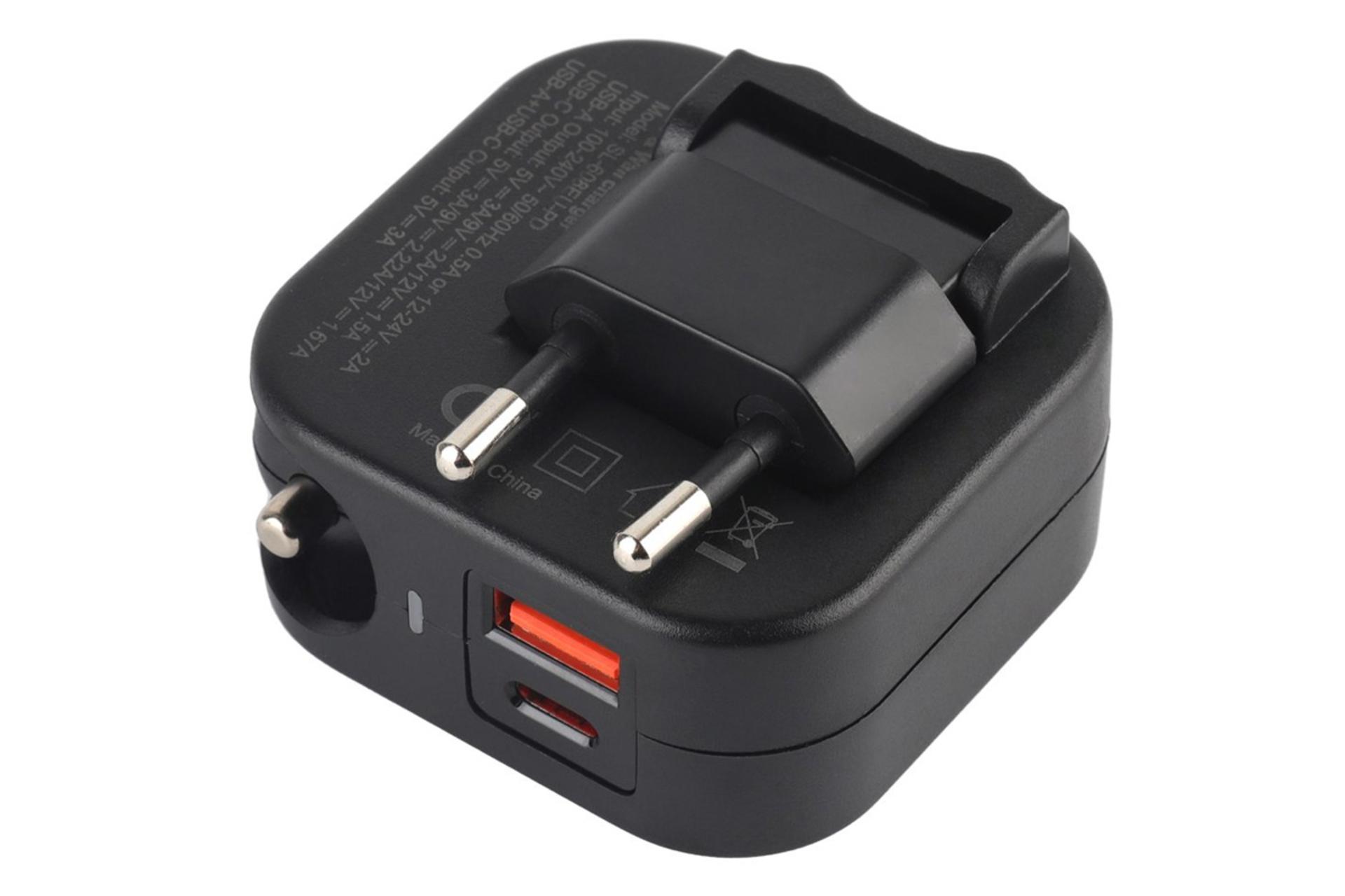 نمای پشتی شارژر فندکی مشکی مدل تسکو-Tsco TCG 53
