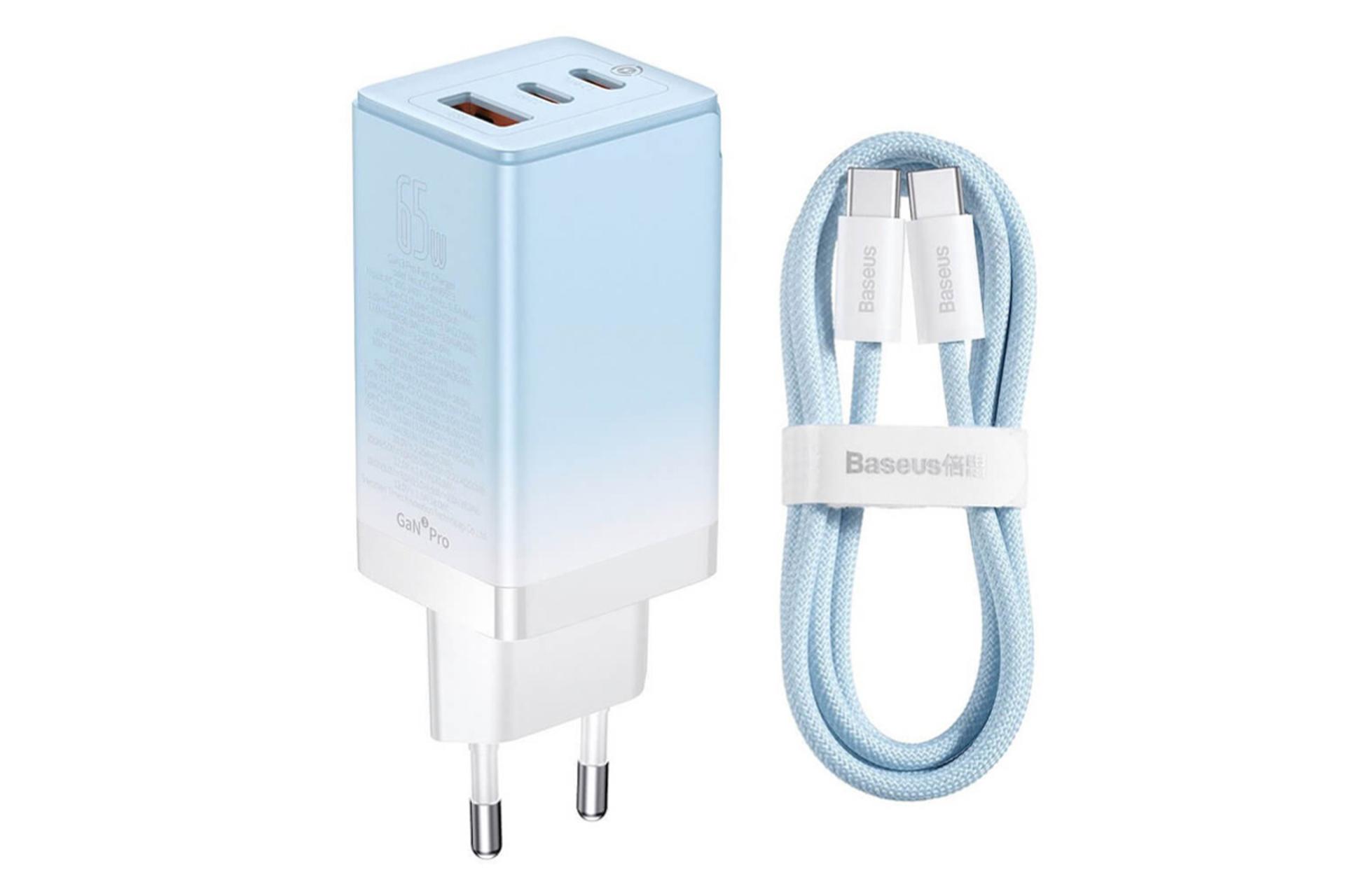 نمای شارژر همراه با کابل باسئوس مدل-Baseus GaN3 Pro CCGP050103