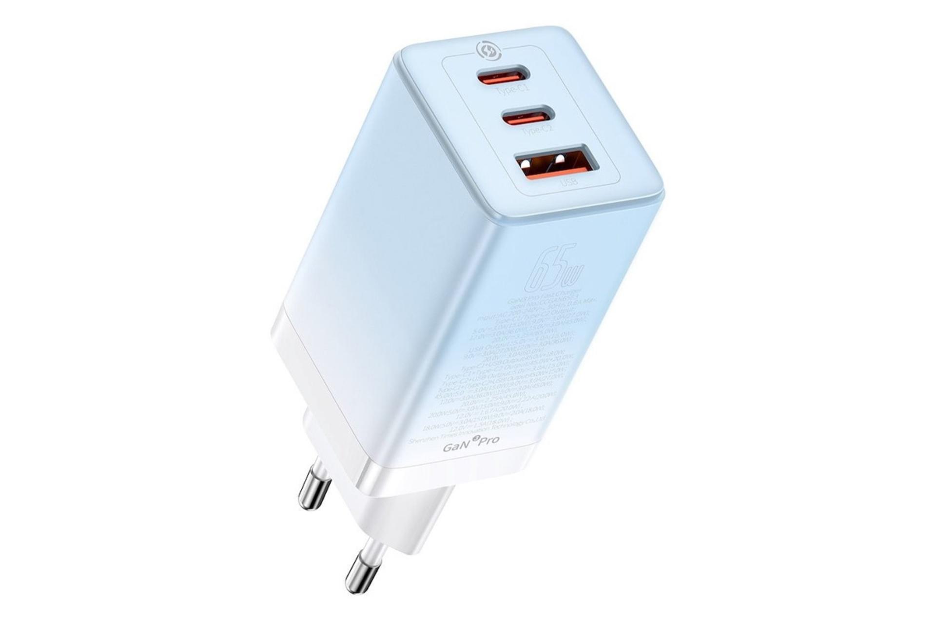 نمای پورت های شارژر دیواری باسئوس مدل-Baseus GaN3 Pro CCGP050103