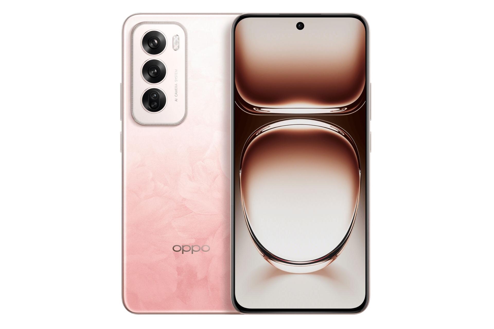 پنل جلو و پشت گوشی موبایل Reno12 اوپو نسخه چین صورتی / Oppo Reno12 China