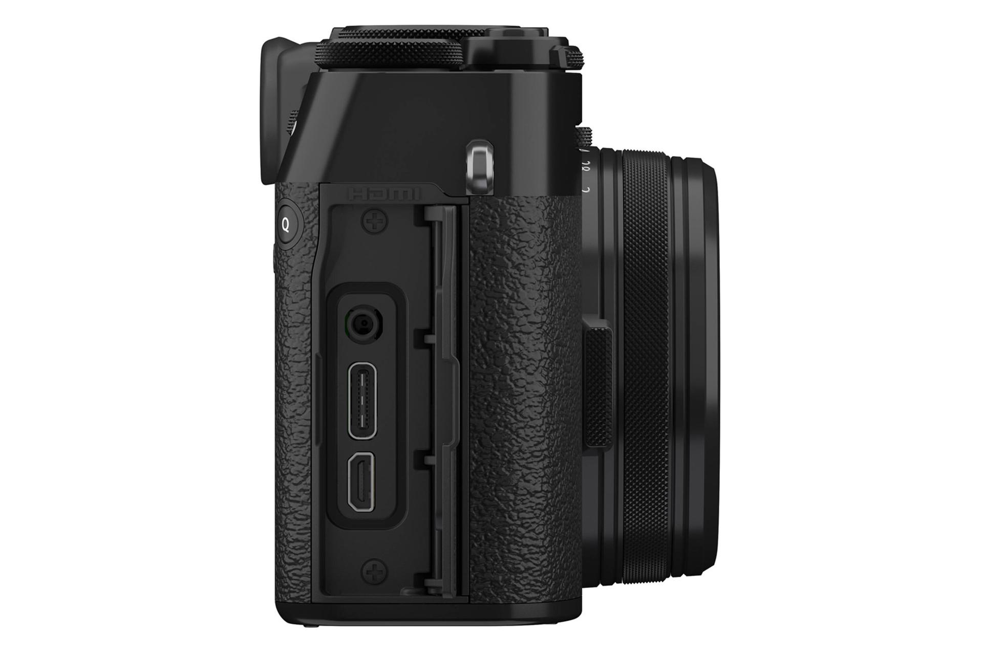 مرجع متخصصين ايران دوربين عكاسي فوجي فيلم Fujifilm X100VI نماي راست و درگاه ها رنگ مشكي
