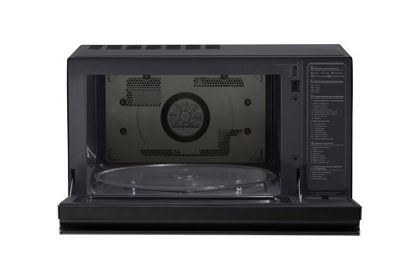 مایکروفر ال جی LG MJ3965BCS نمای داخل درب باز