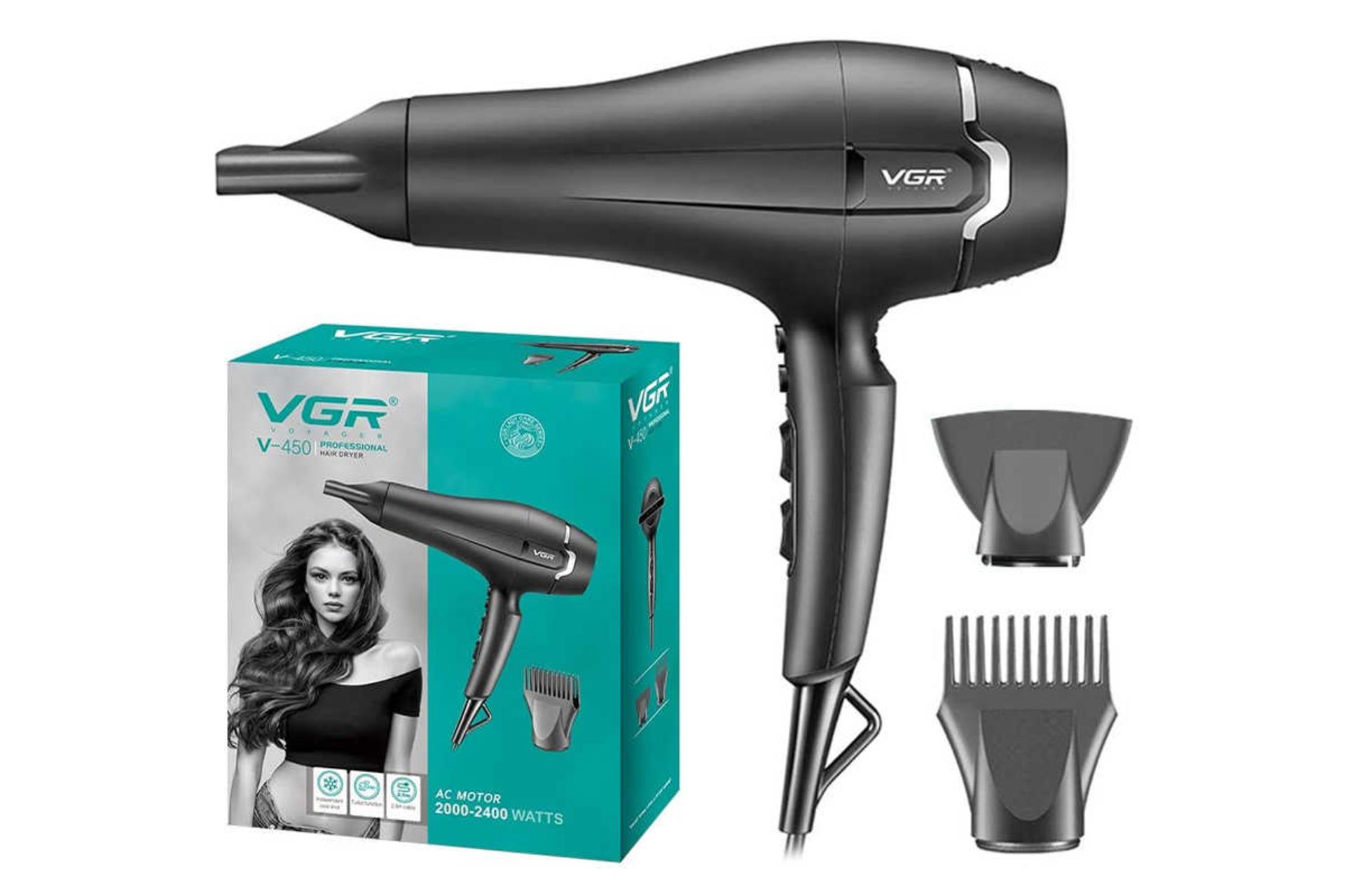 کارتن و سری های سشوار وی جی آر مدل V-450