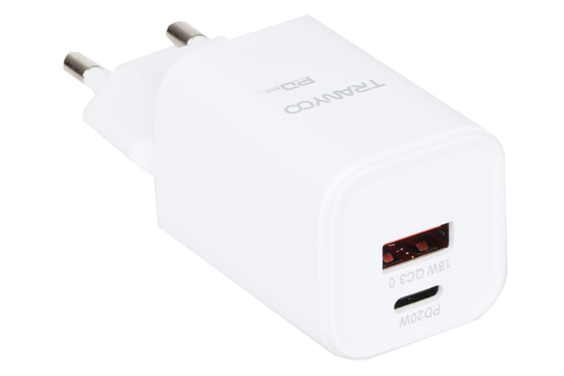 نمای پورت های شارژر دیواری ترانیو مدل-Tranyoo T-CP2