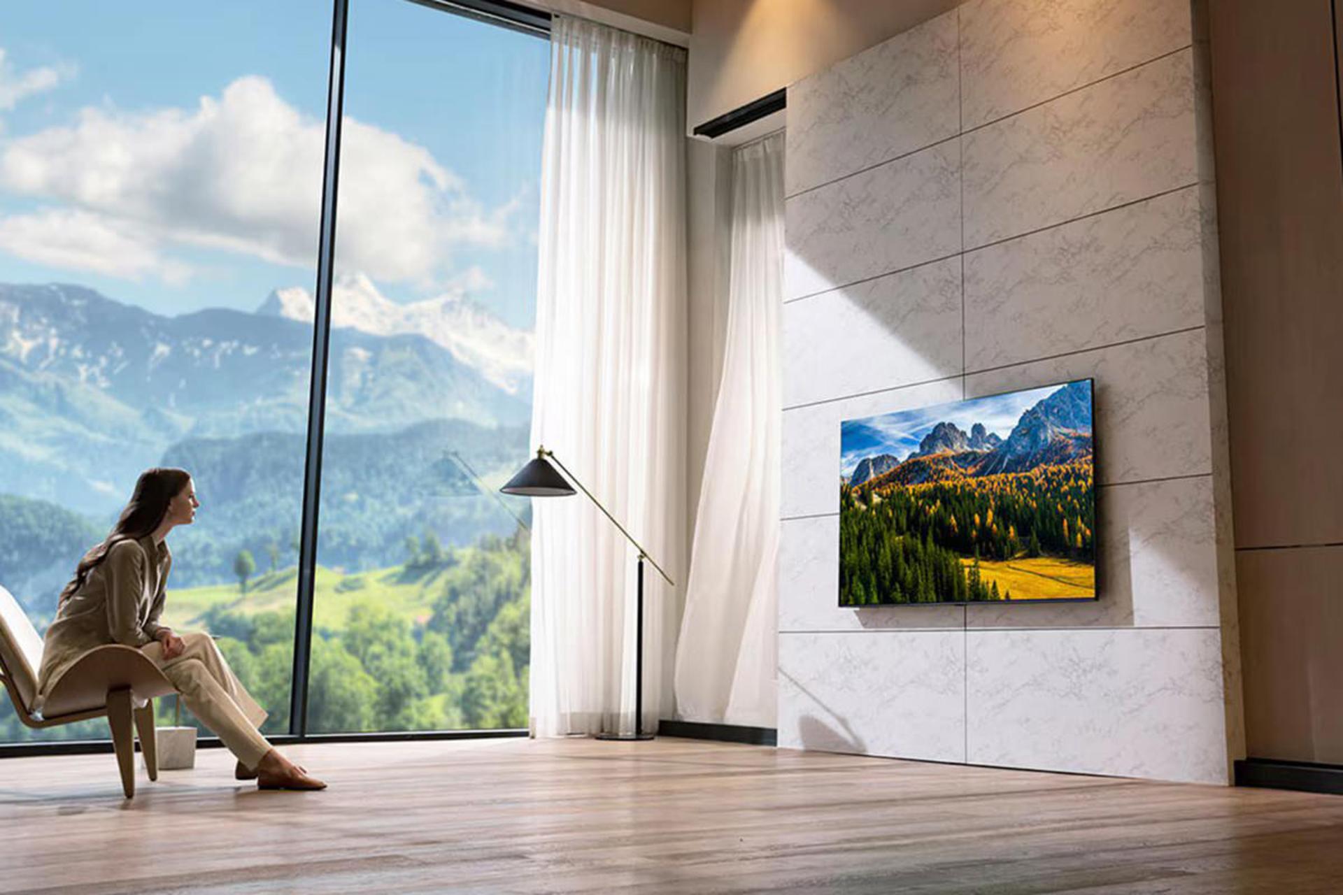 تلویزیون ال جی LG 75NANO95 روی دیوار
