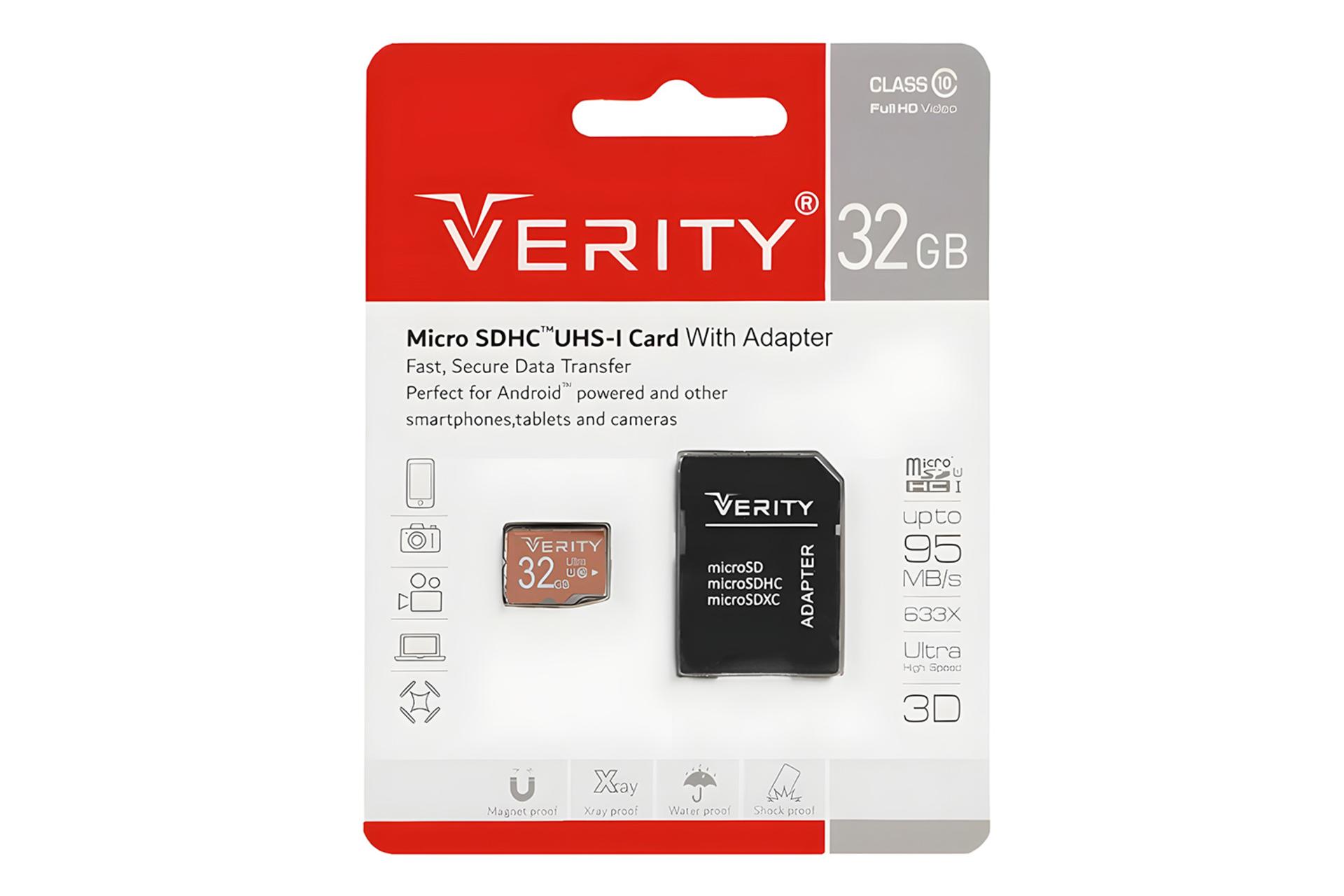 جعبه کارت حافظه وریتی Verity Ultra 633X microSDHC Class 10 UHS-I U1 32GB