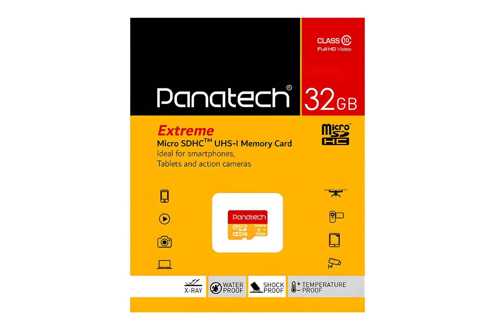 جعبه کارت حافظه پاناتک Panatech Extreme microSDHC Class 10 UHS-I U1 32GB