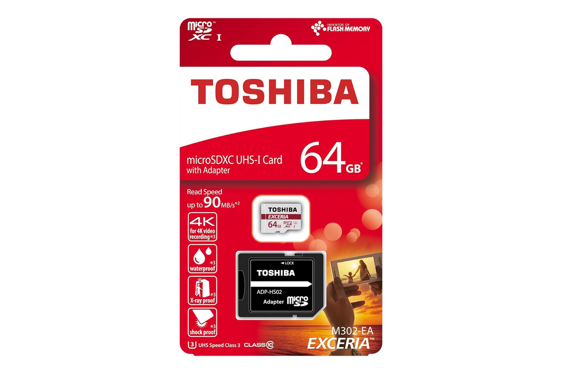 جعبه کارت حافظه توشیبا Toshiba EXCERIA M302-EA microSDXC Class 10 UHS-I U3 64GB