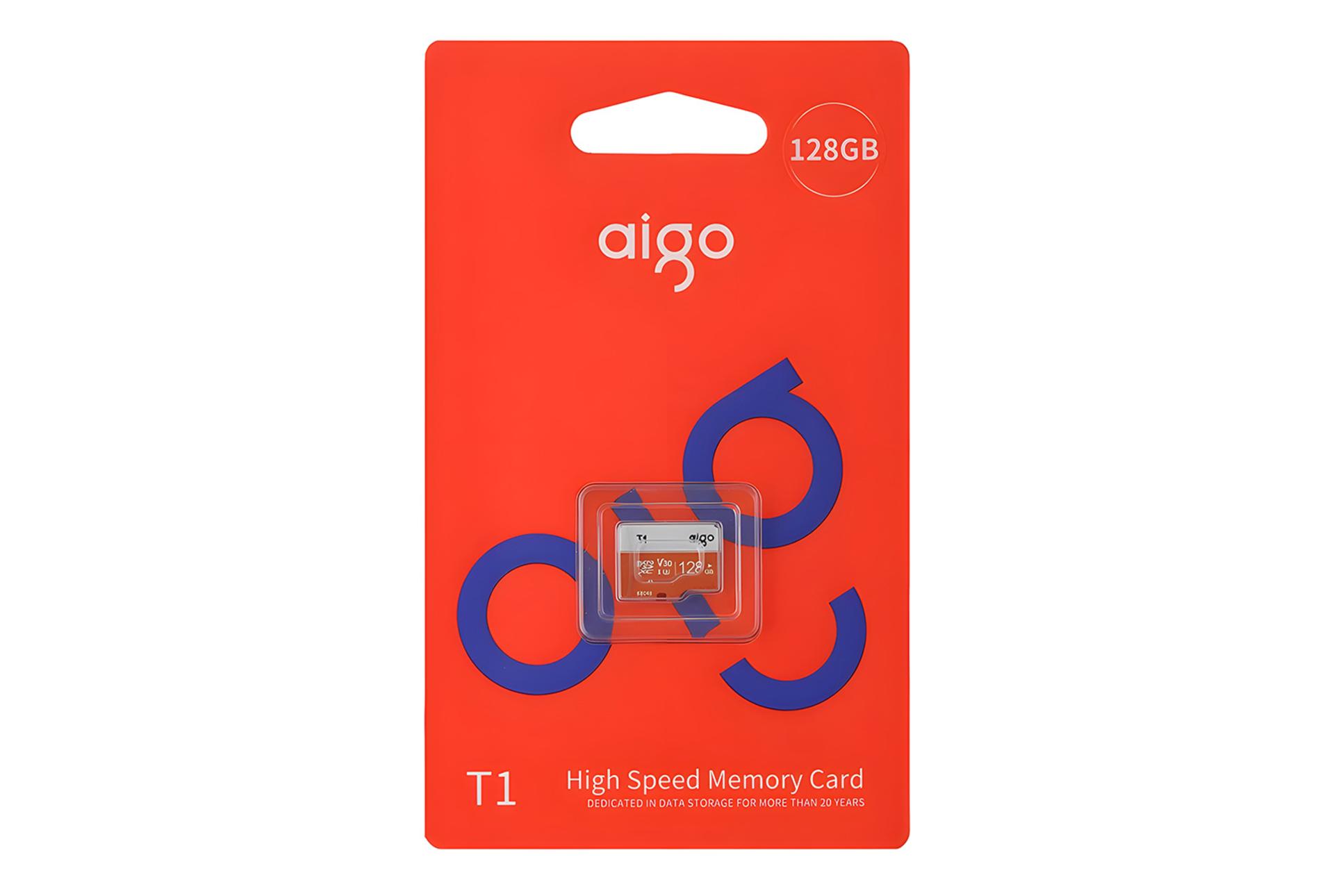 جعبه کارت حافظه آیگو Aigo T1 microSDXC Class 10 UHS-I U3 128GB