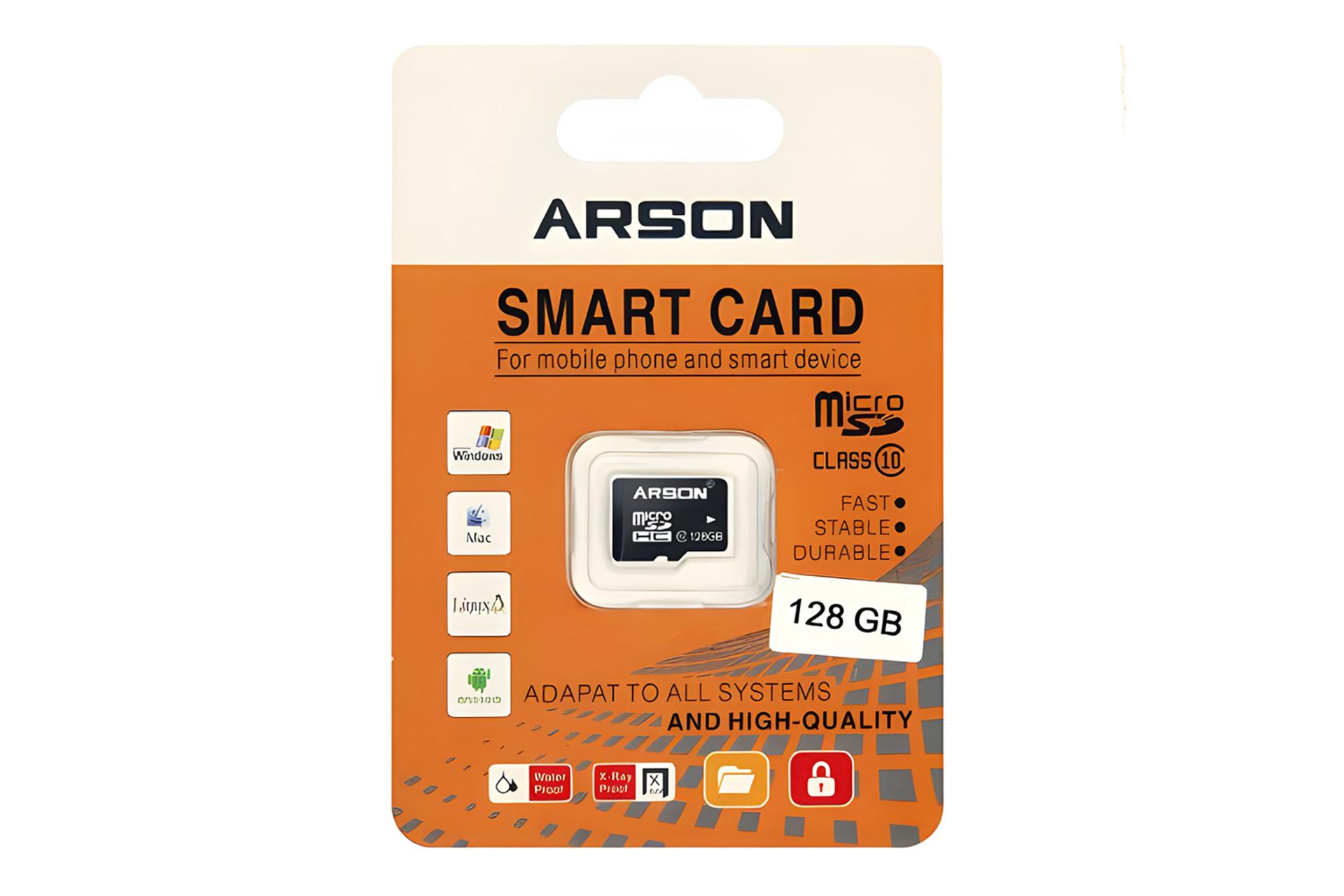 جعبه کارت حافظه آرسون Arson microSDXC Class 10 128GB
