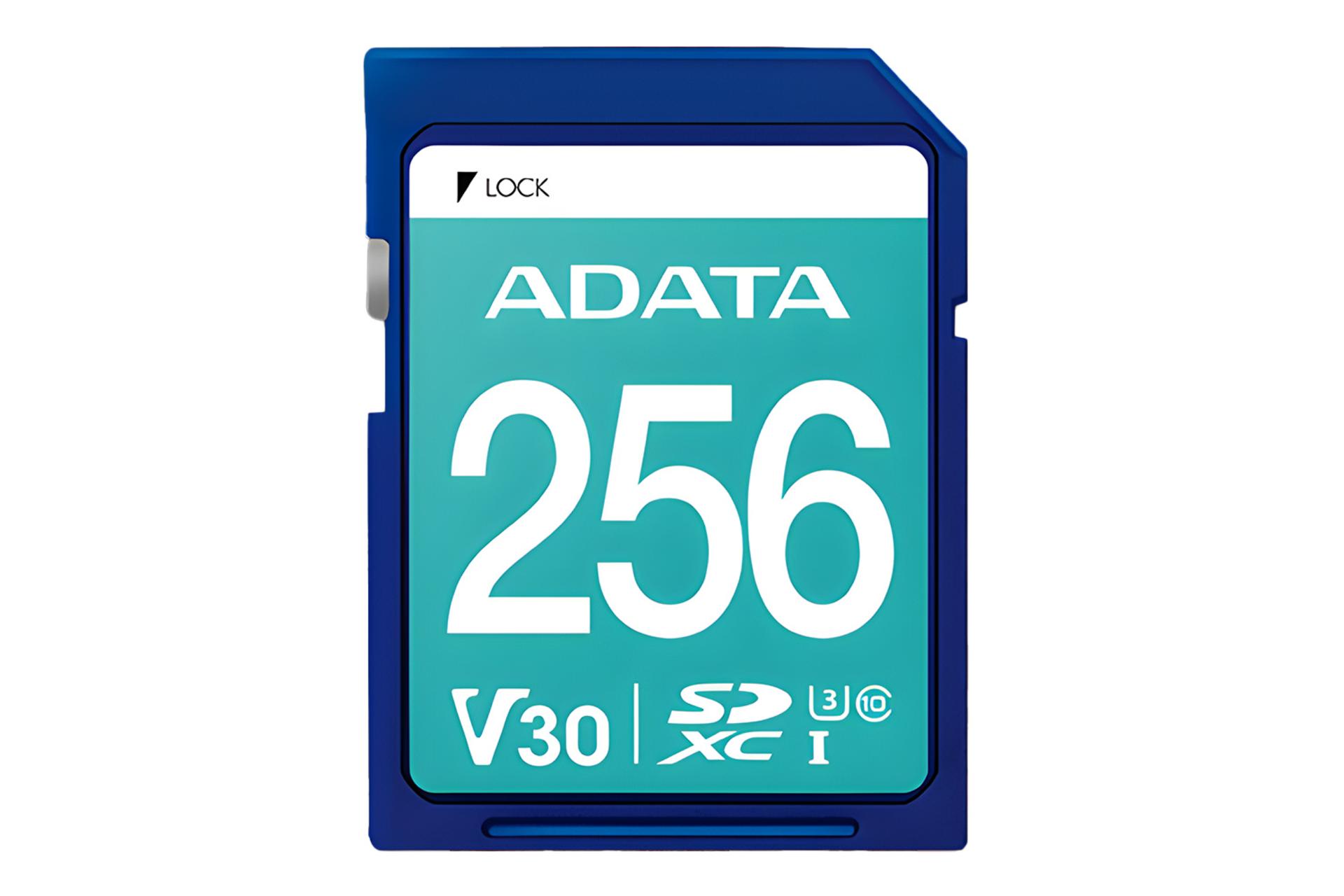 کارت حافظه ای دیتا ADATA Premier Pro V30 SDXC Class 10 UHS-I U3 256GB