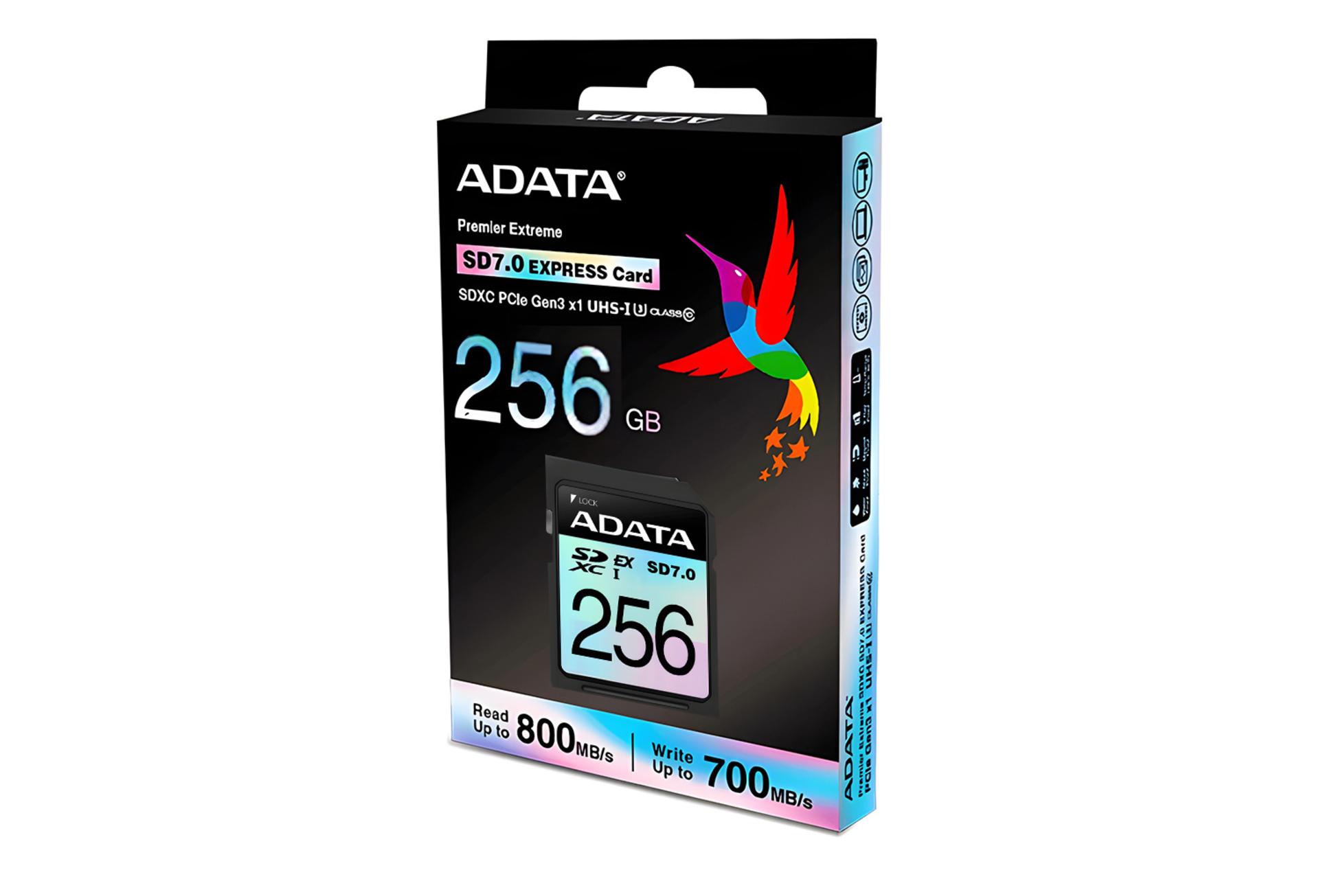 جعبه کارت حافظه ای دیتا ADATA Premier Extreme SDXC Class 10 UHS-I U3 256GB