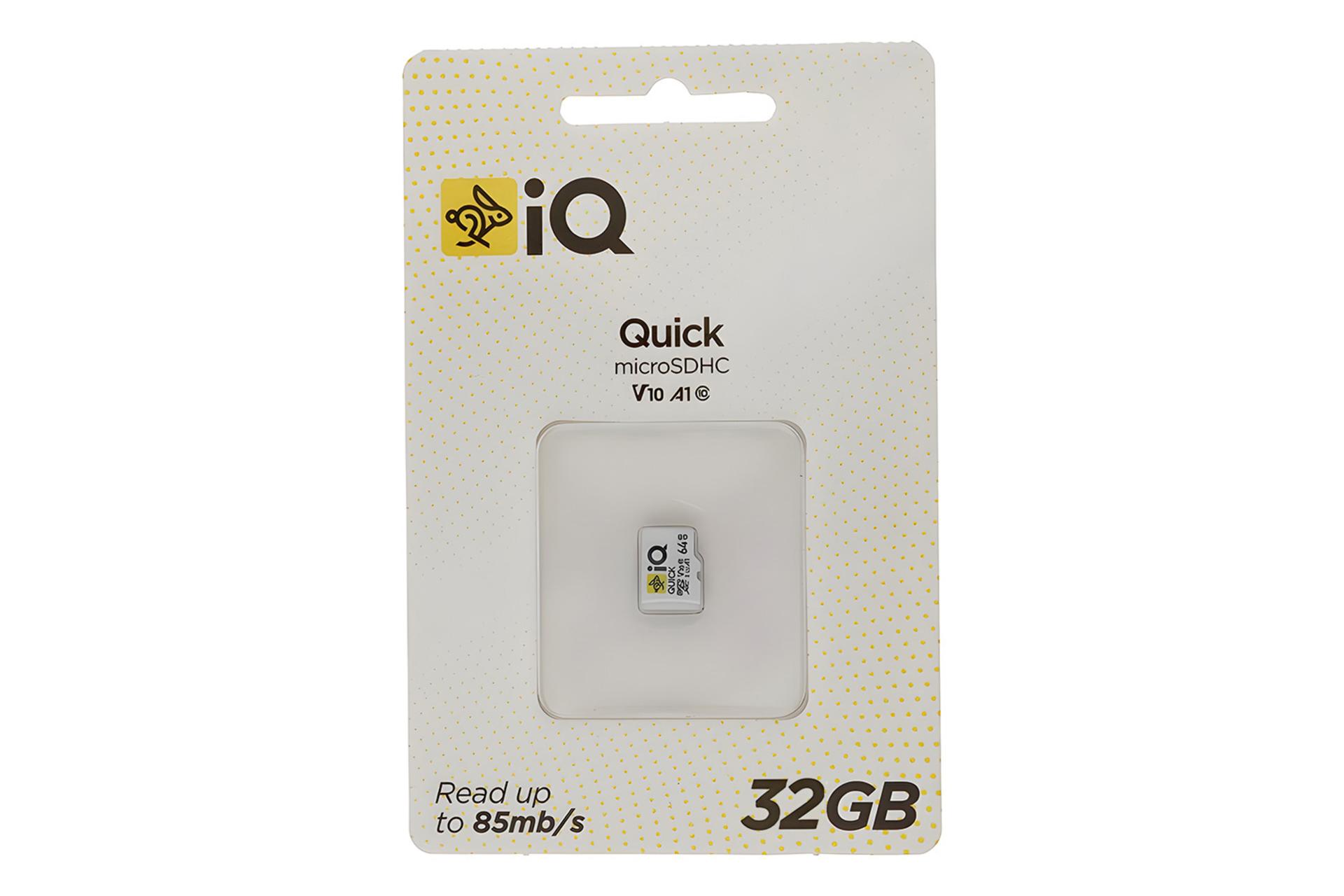 جعبه کارت حافظه آی کیو iQ Quick microSDHC Class 10 UHS-I U1 32GB