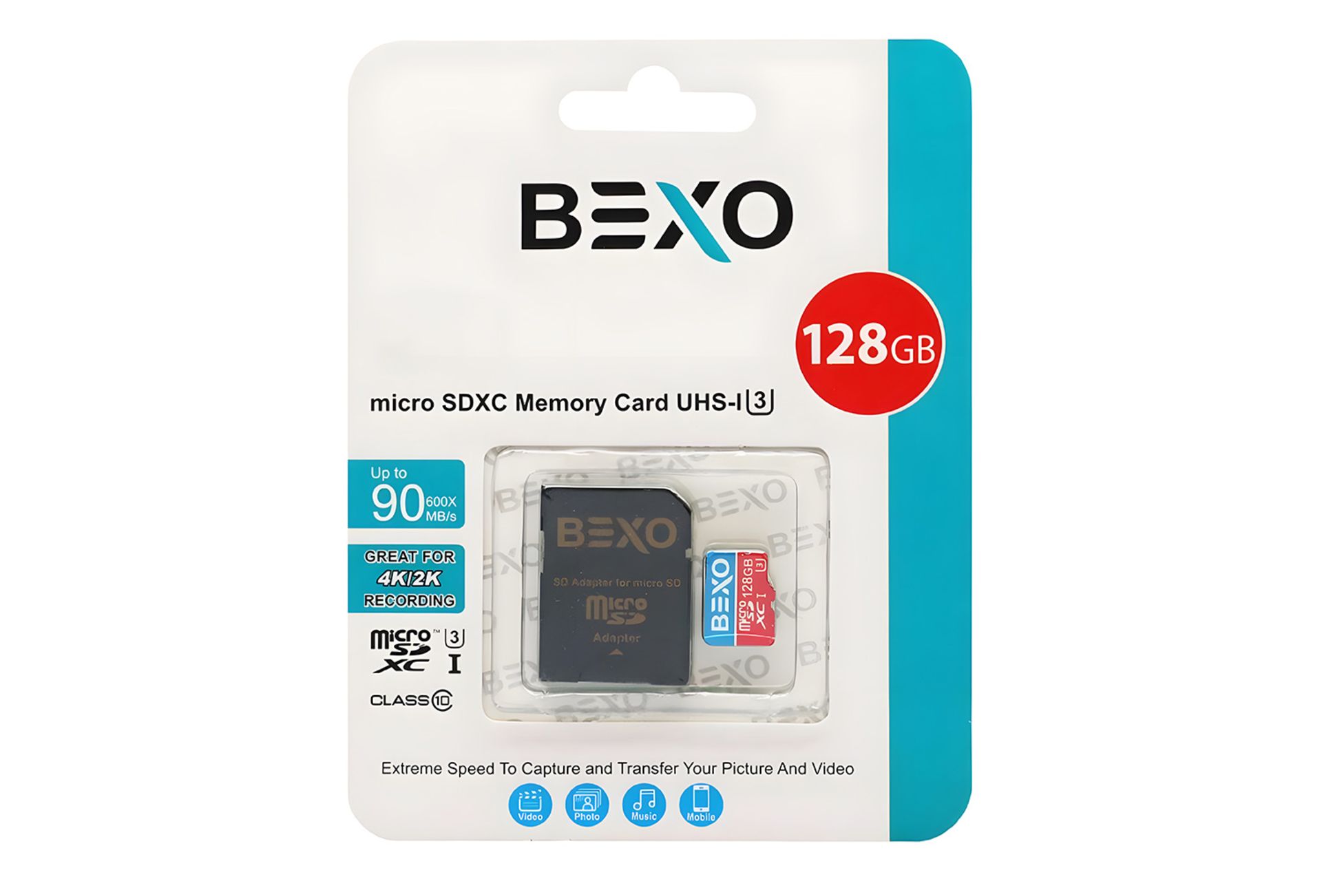 جعبه کارت حافظه بکسومن BEXOman microSDXC Class 10 UHS-I U3 128GB