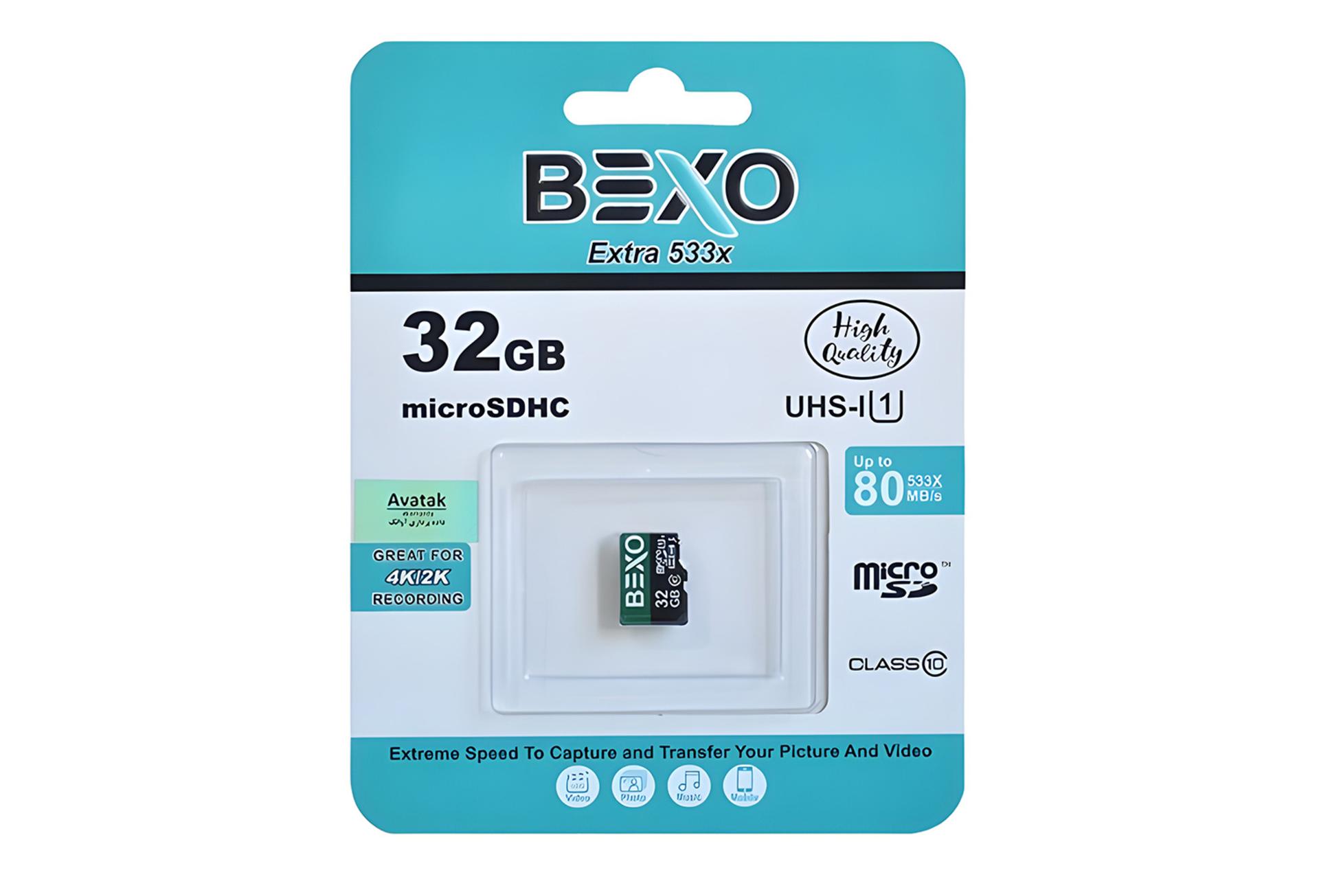 جعبه کارت حافظه بکسومن BEXOman 533X microSDHC Class 10 UHS-I U1 32GB