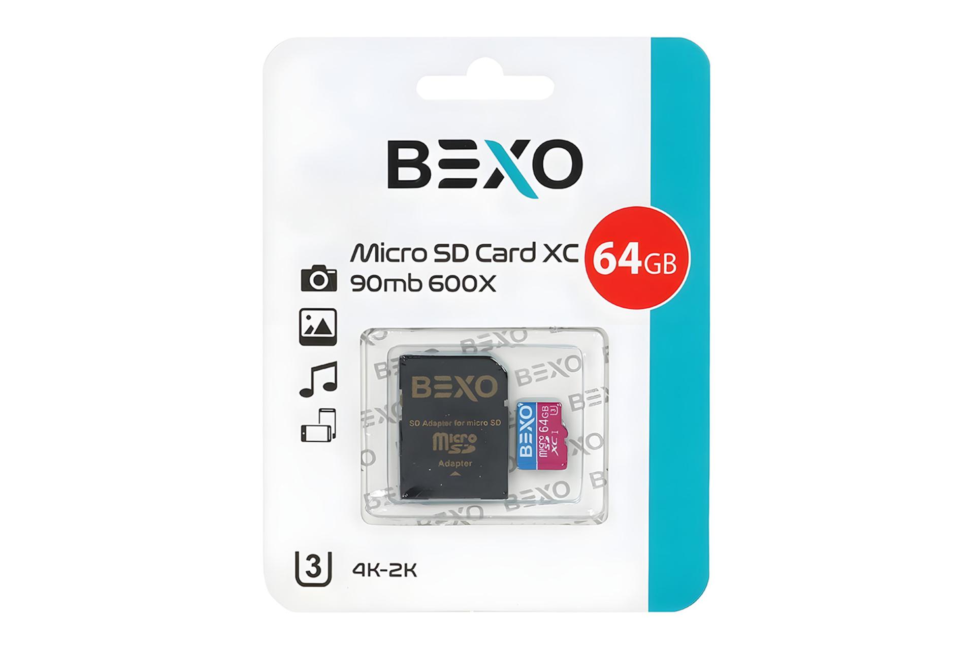 جعبه کارت حافظه بکسومن BEXOman 600X microSDXC Class 10 UHS-I U3 64GB