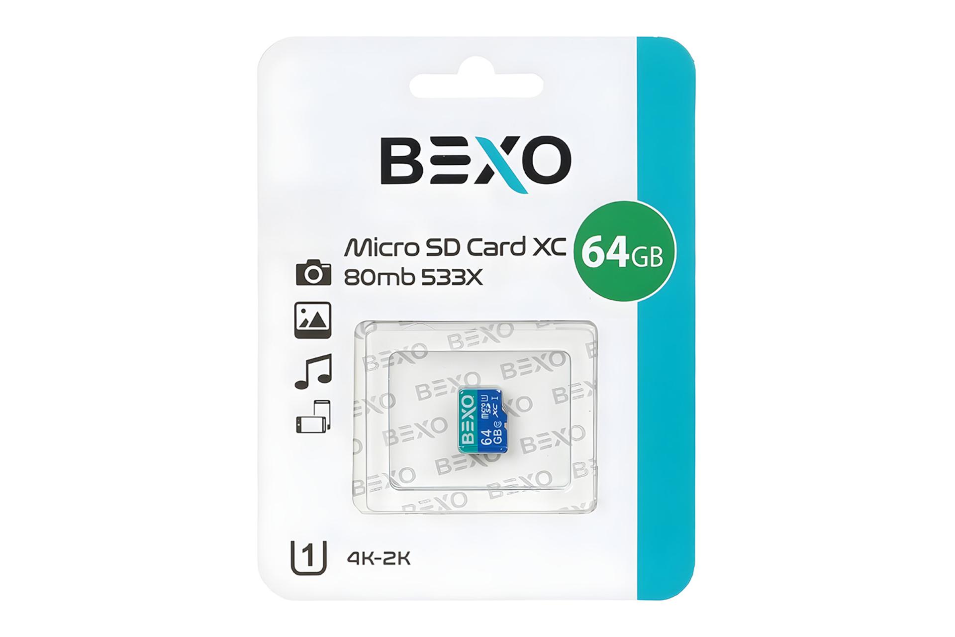 جعبه کارت حافظه بکسومن BEXOman 533X microSDXC Class 10 UHS-I U1 64GB