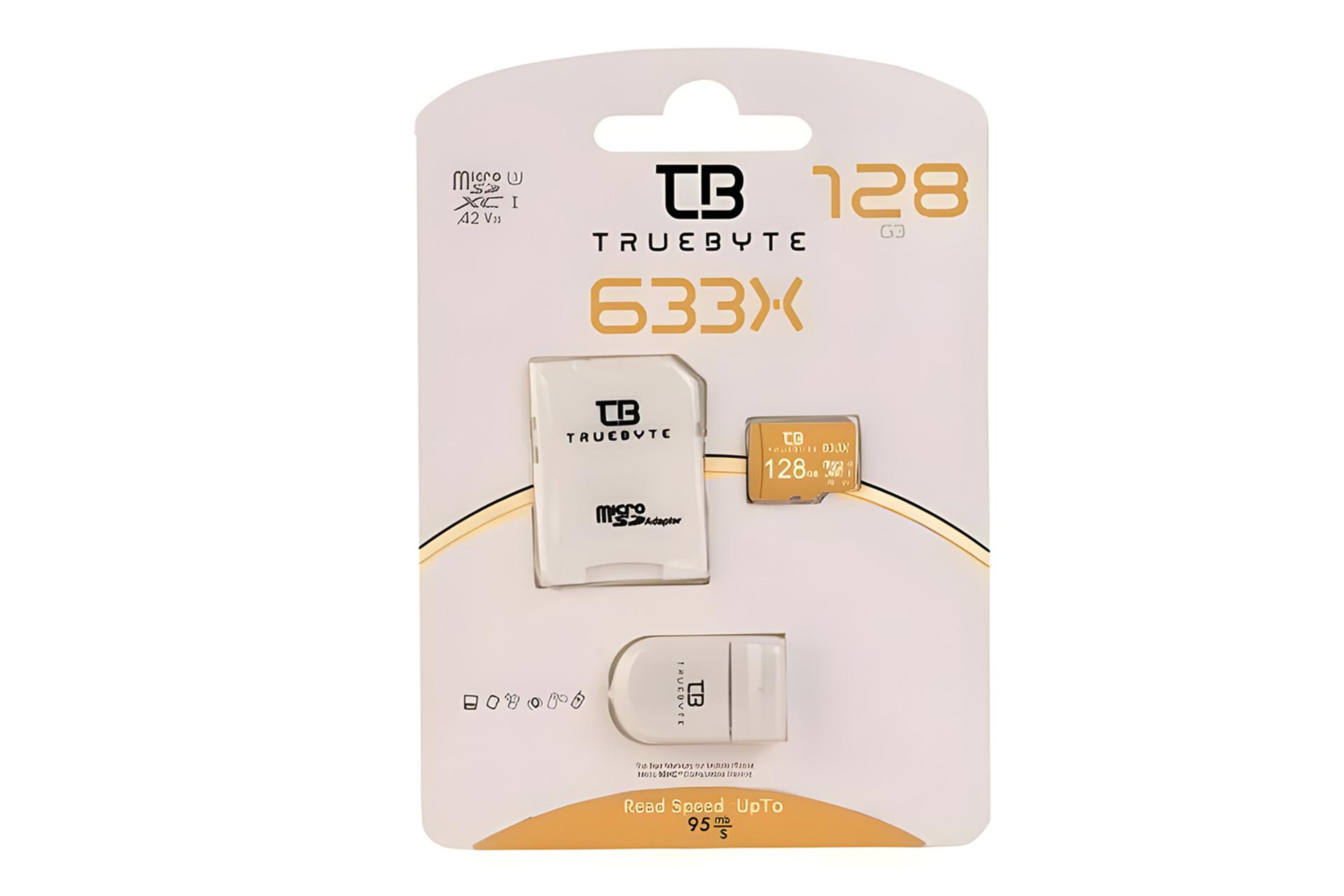 جعبه کارت حافظه تروبایت TRUEBYTE 633X microSDXC Class 10 UHS-I U3 128GB