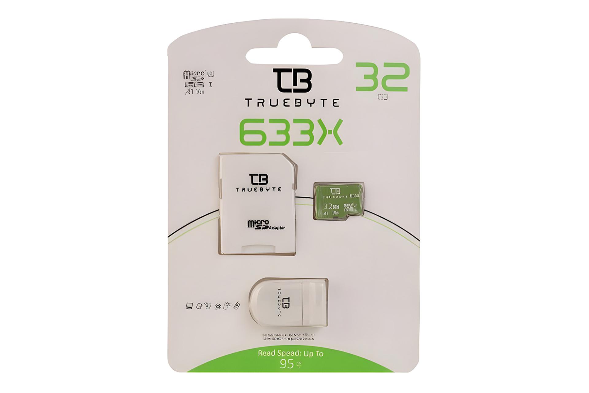 جعبه کارت حافظه تروبایت TRUEBYTE 633X microSDHC Class 10 UHS-I U3 32GB