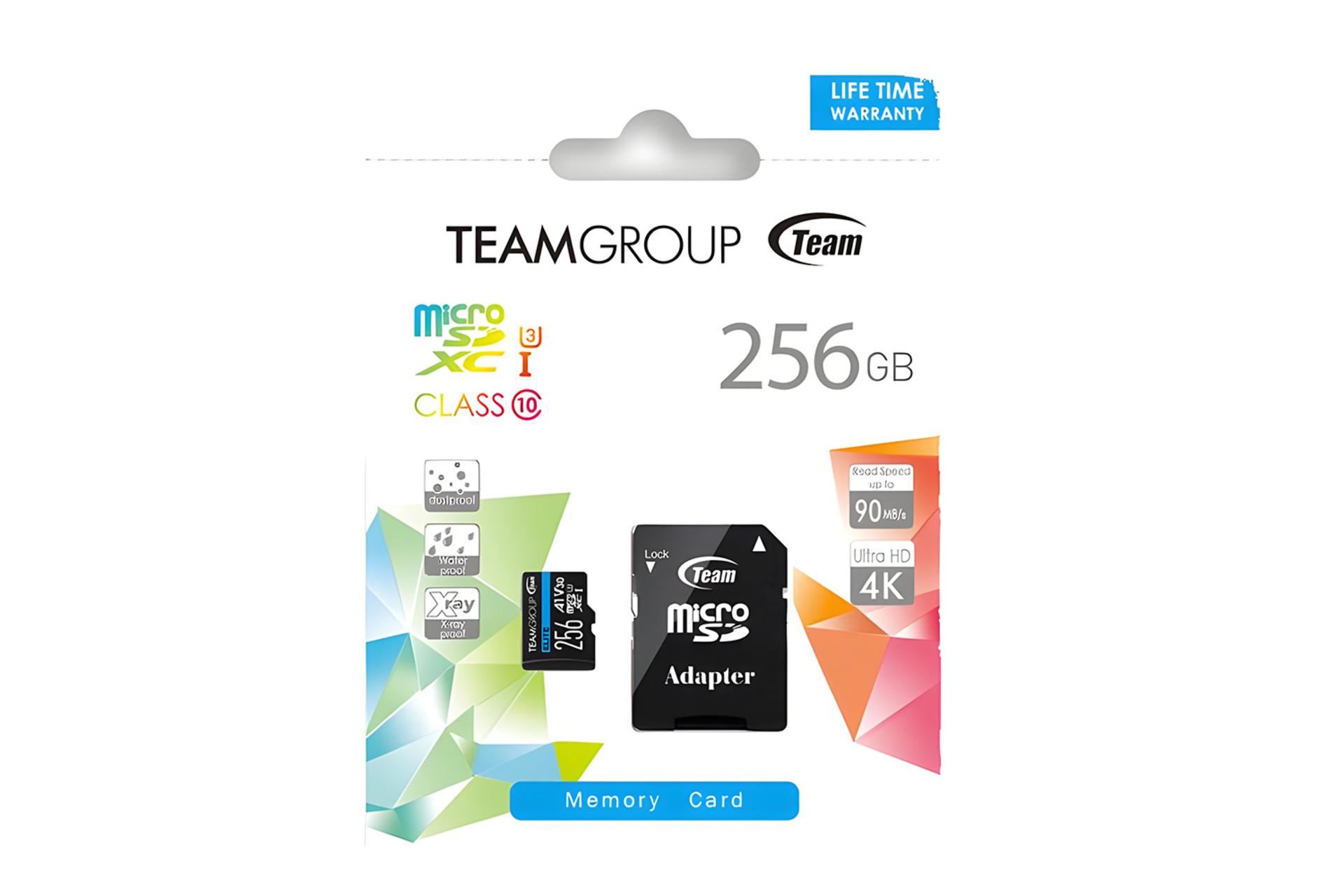 جعبه کارت حافظه تیم گروپ TEAMGROUP Elite V30 A1 microSDXC Class 10 UHS-I U3 256GB