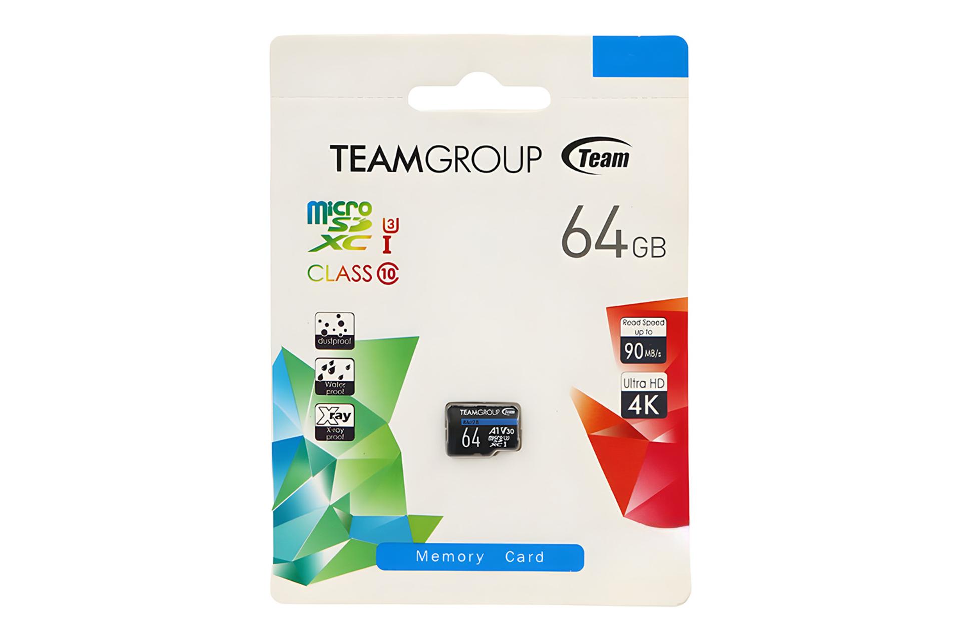 جعبه کارت حافظه تیم گروپ TEAMGROUP Elite microSDXC Class 10 UHS-I U3 64GB 90MBps