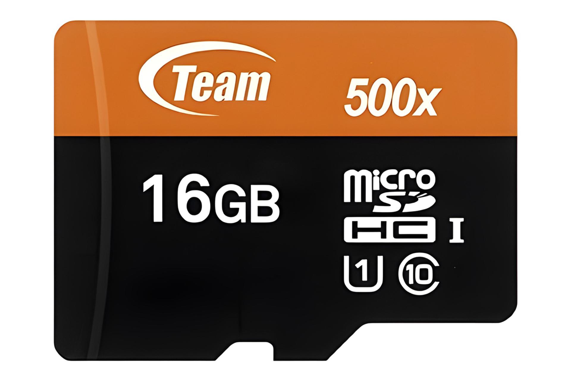 کارت حافظه تیم گروپ TEAMGROUP 500X microSDHC Class 10 UHS-I U1 16GB