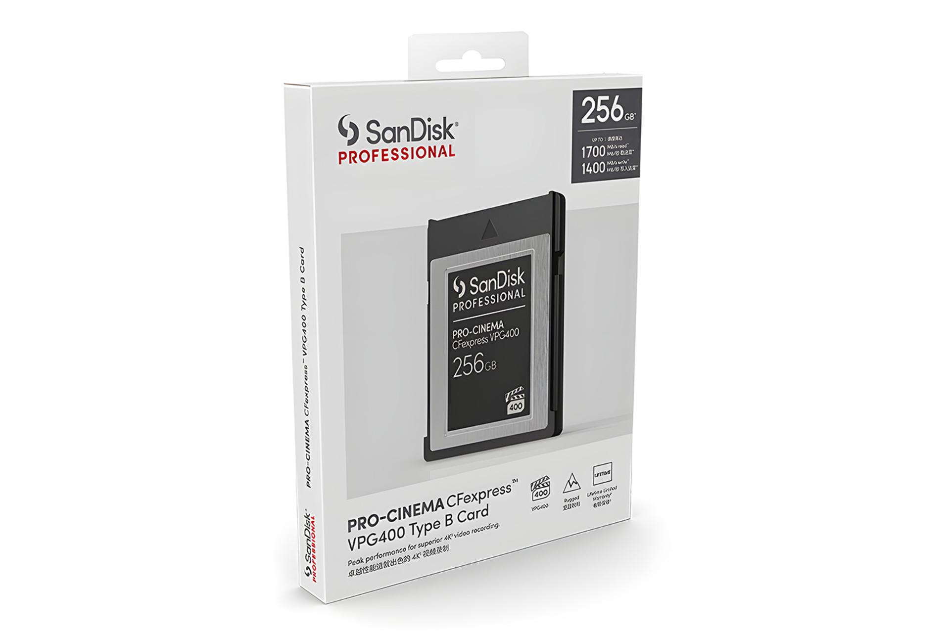 جعبه کارت حافظه سن‌دیسک SanDisk PRO-CINEMA CFexpress Type B 256GB