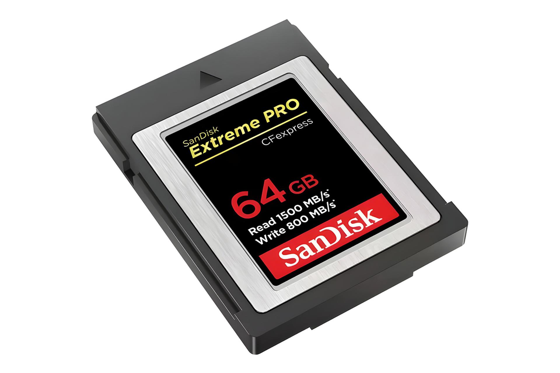 نمای کناری کارت حافظه سن‌دیسک SanDisk Extreme Pro CFexpress Type B 64GB
