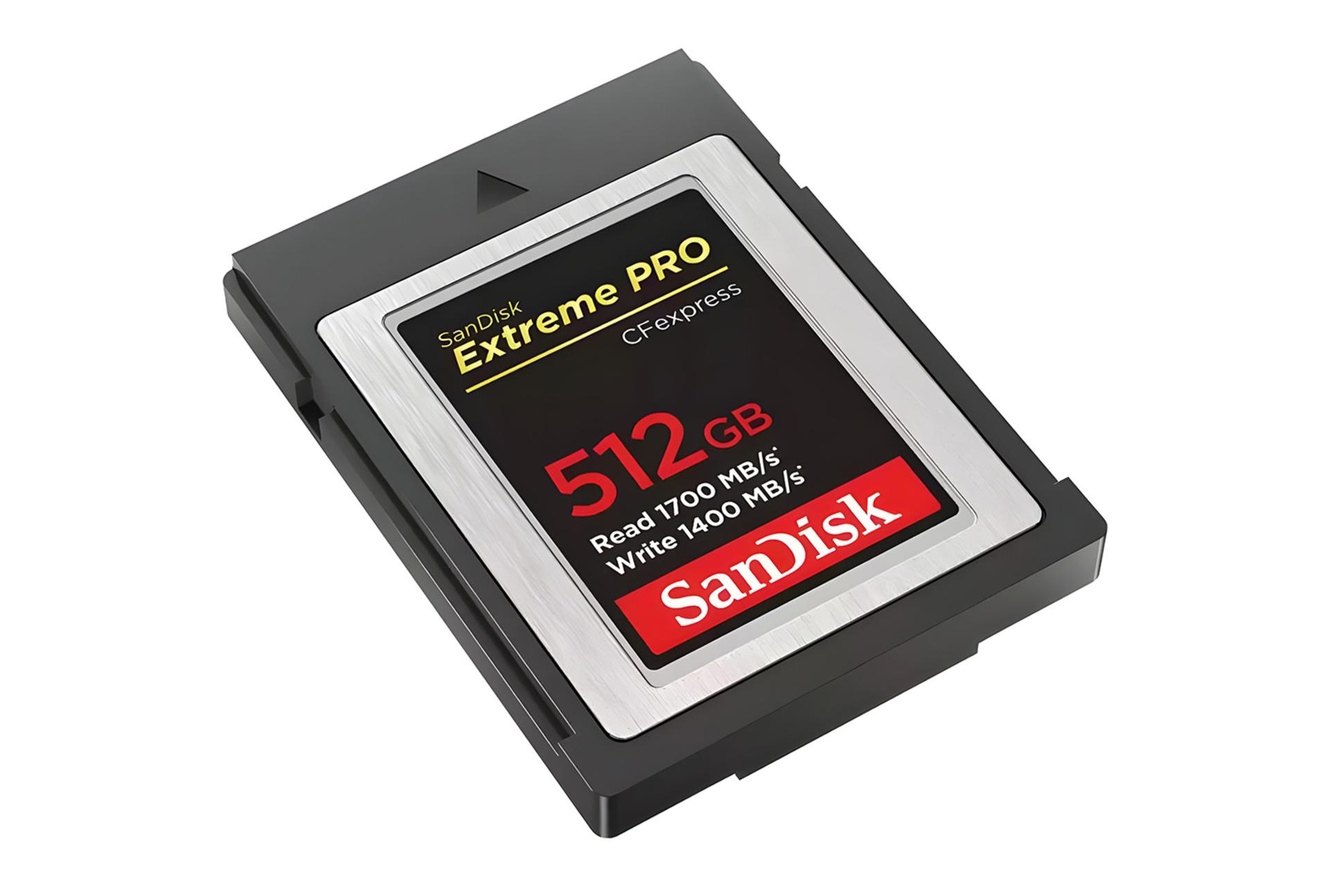 نمای کناری کارت حافظه سن‌دیسک SanDisk Extreme Pro CFexpress Type B 512GB