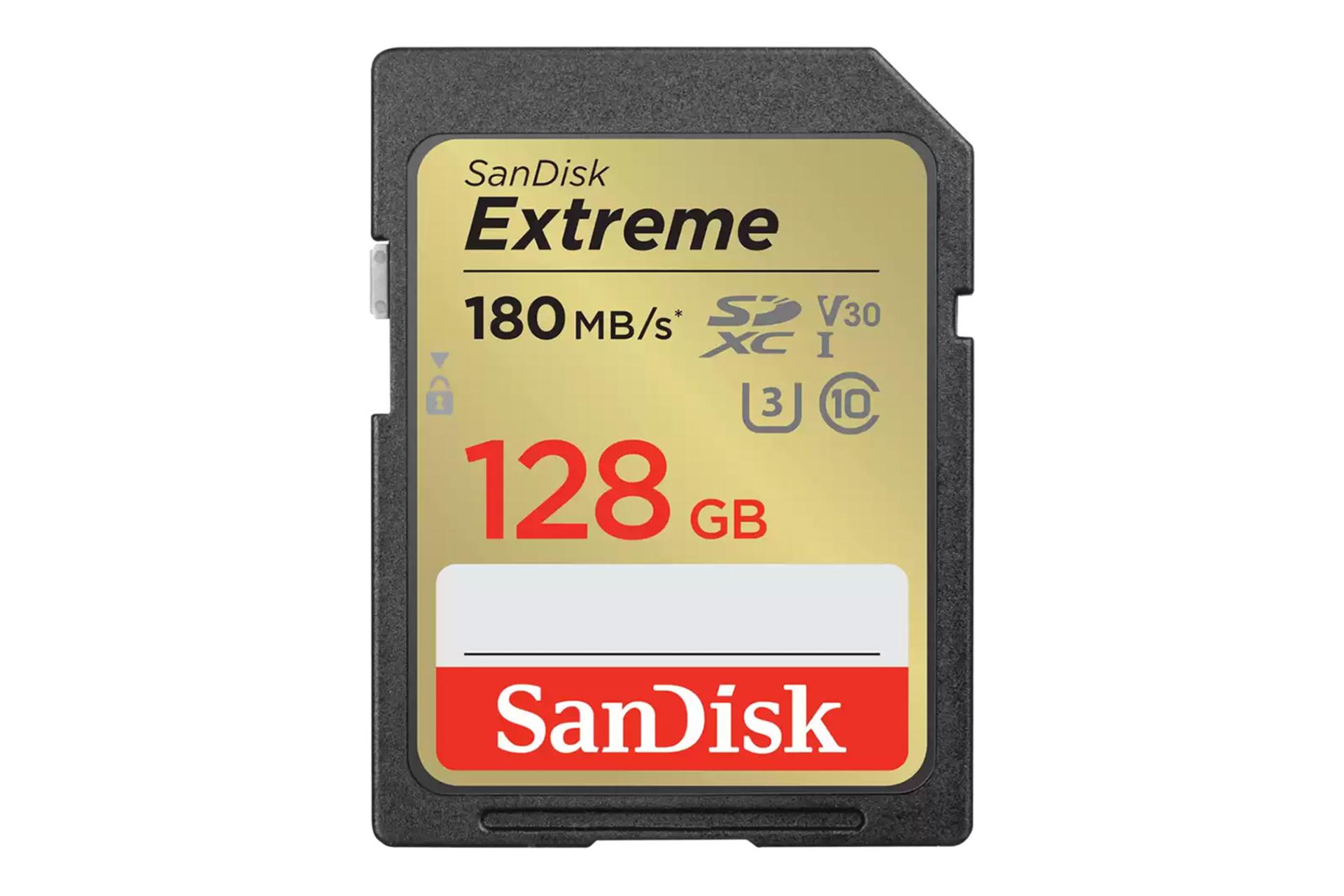 کارت حافظه سن‌دیسک SanDisk Extreme SDXC Class 10 UHS-I U3 128GB