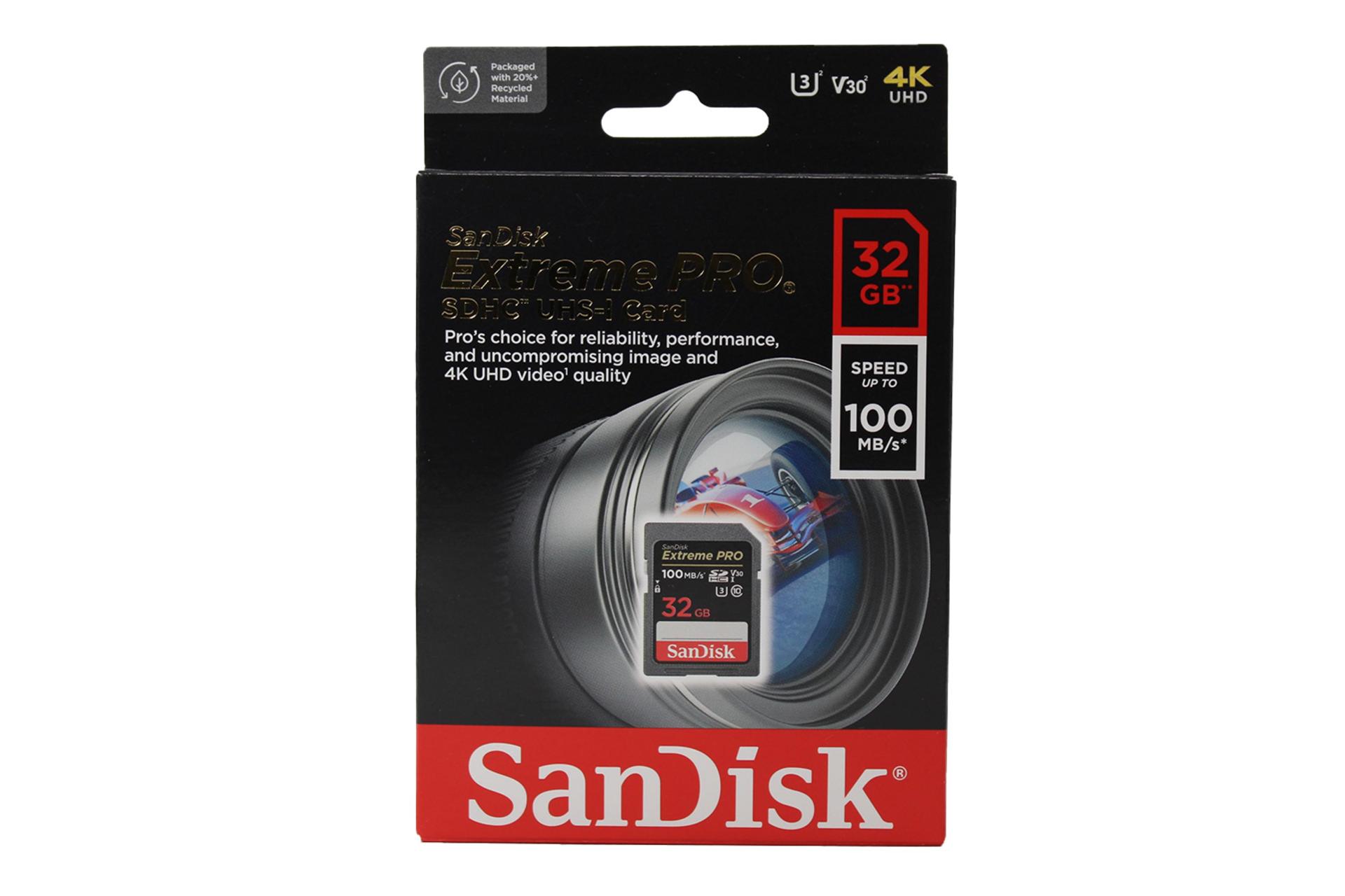 جعبه کارت حافظه سن‌دیسک SanDisk Extreme PRO SDHC Class 10 UHS-I U3 32GB