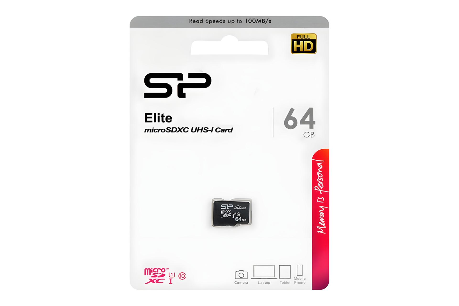 جعبه کارت حافظه سیلیکون پاور Silicon Power Elite microSDXC Class 10 UHS-I U1 64GB 100MBps