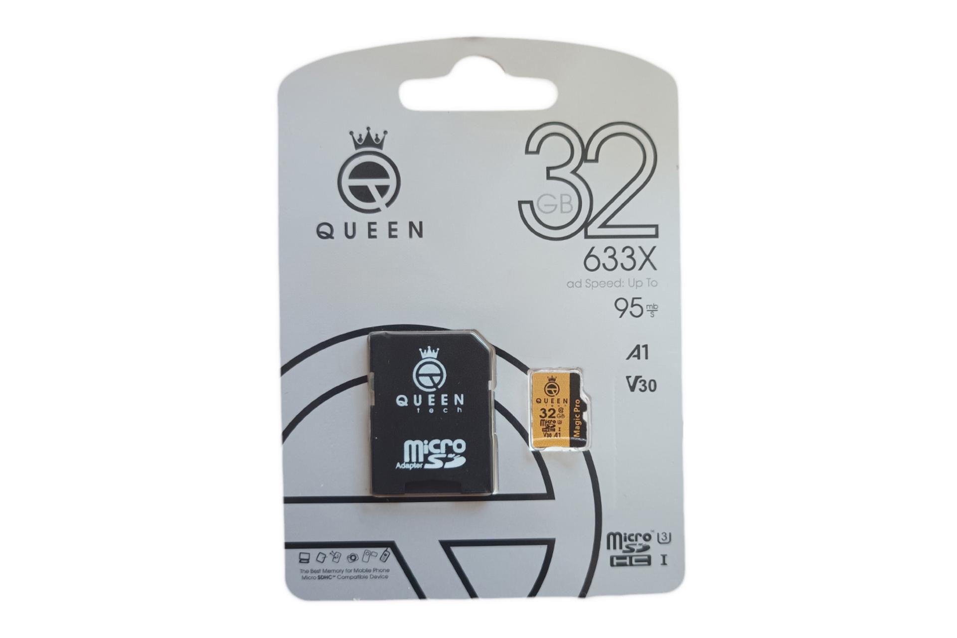 جعبه کارت حافظه کوئین تک Queen Tech Magic Pro microSDHC Class 10 UHS-I U3 32GB