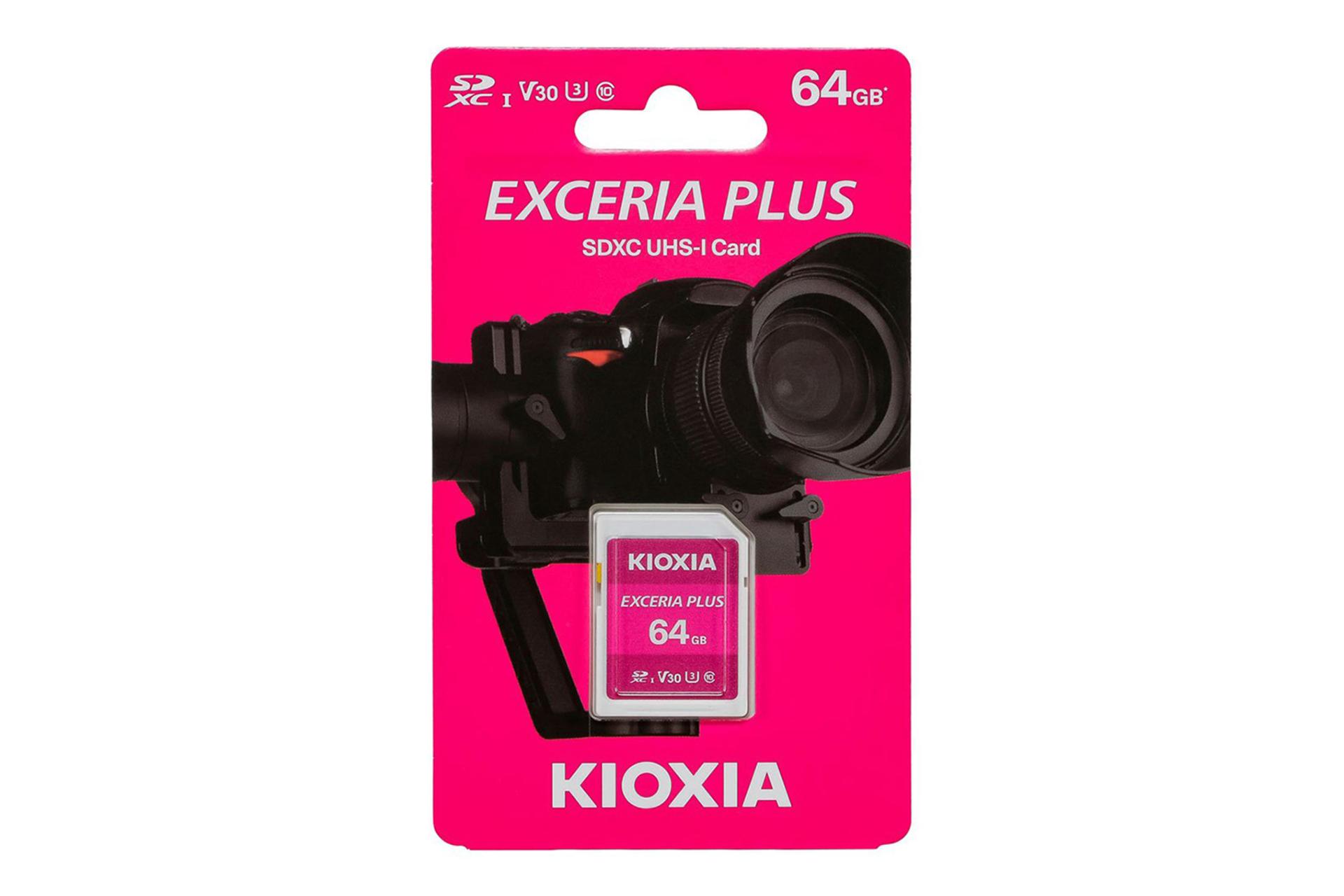 جعبه کارت حافظه کیوکسیا KIOXIA EXCERIA PLUS SDXC Class 10 UHS-I U3 64GB