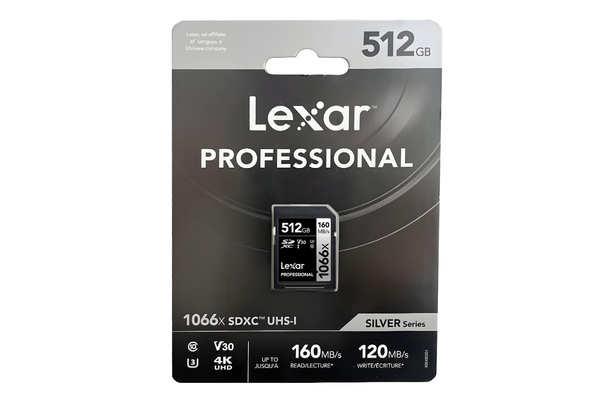 جعبه کارت حافظه لکسار Lexar SILVER SDXC Class 10 UHS-I U3 512GB