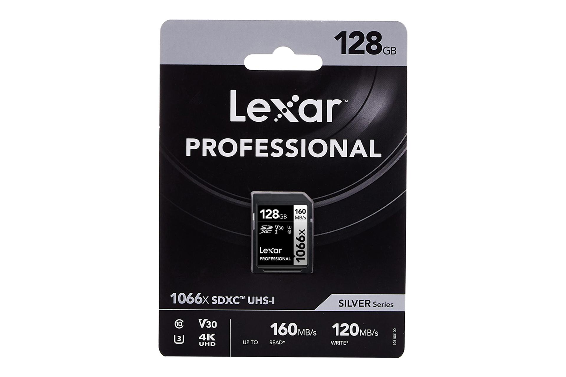 جعبه کارت حافظه لکسار Lexar SILVER SDXC Class 10 UHS-I U3 128GB