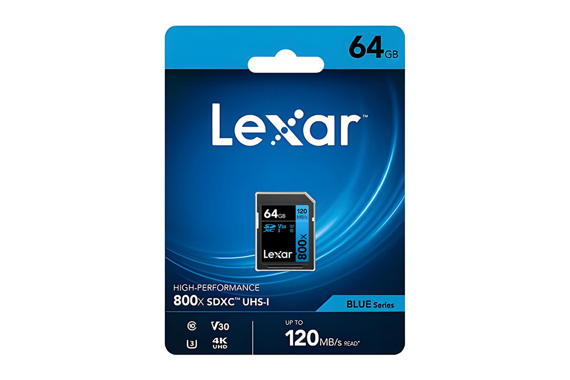 جعبه کارت حافظه لکسار Lexar BLUE SDXC Class 10 UHS-I U3 64GB